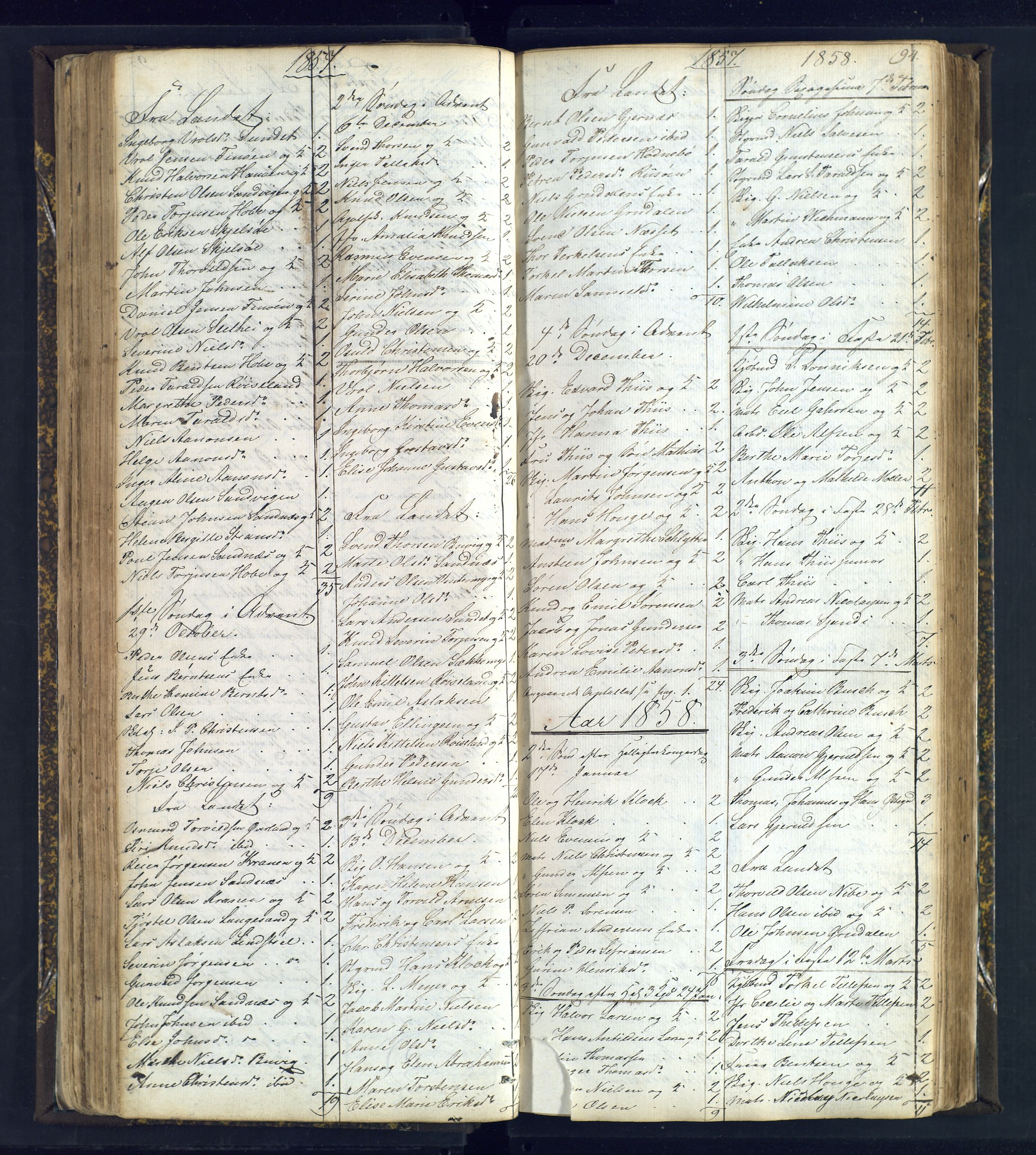 Risør sokneprestkontor, SAK/1111-0035/F/Fc/L0003: Communicants register no. C 3, 1836-1872, p. 94