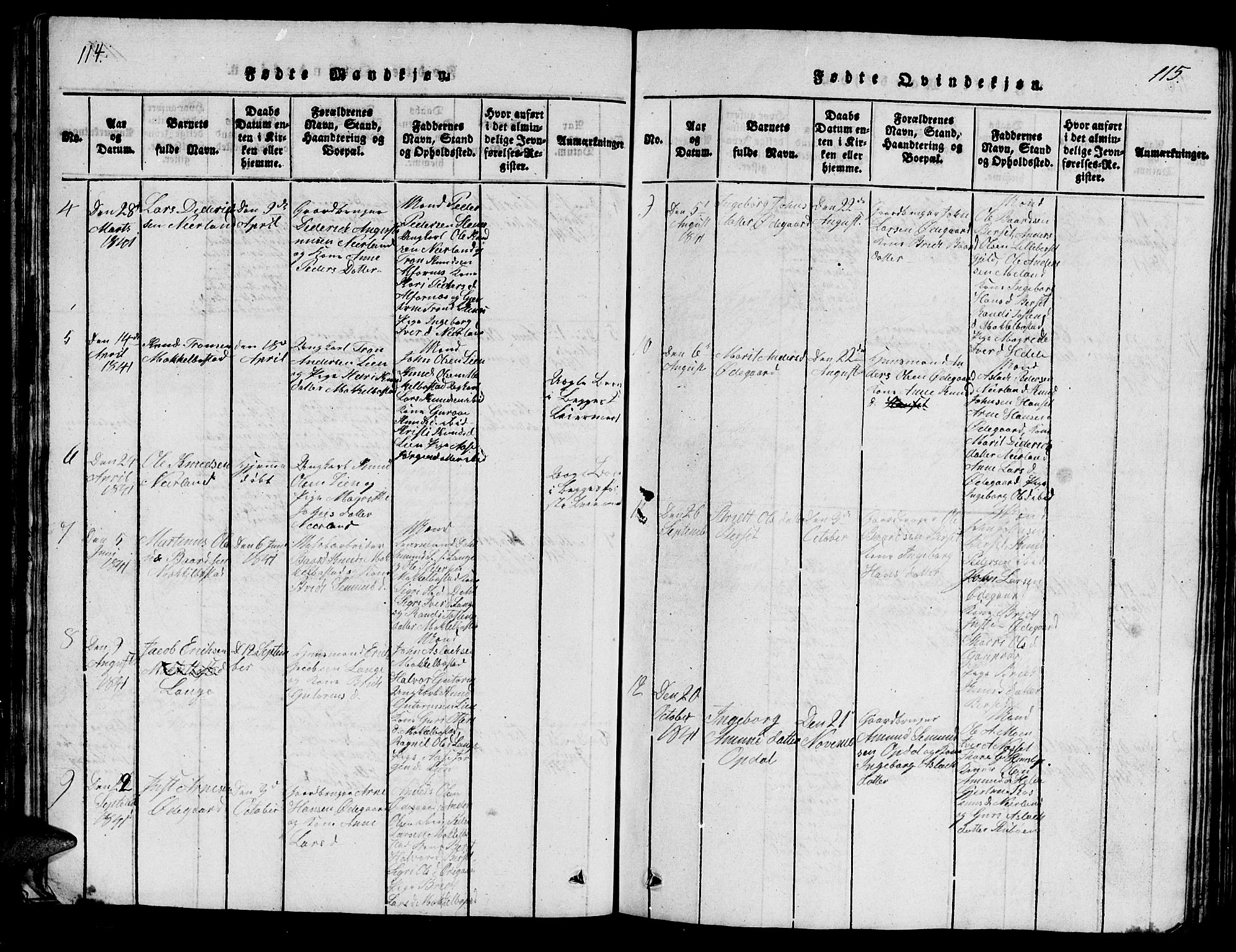 Ministerialprotokoller, klokkerbøker og fødselsregistre - Møre og Romsdal, AV/SAT-A-1454/554/L0644: Parish register (copy) no. 554C01, 1818-1851, p. 114-115