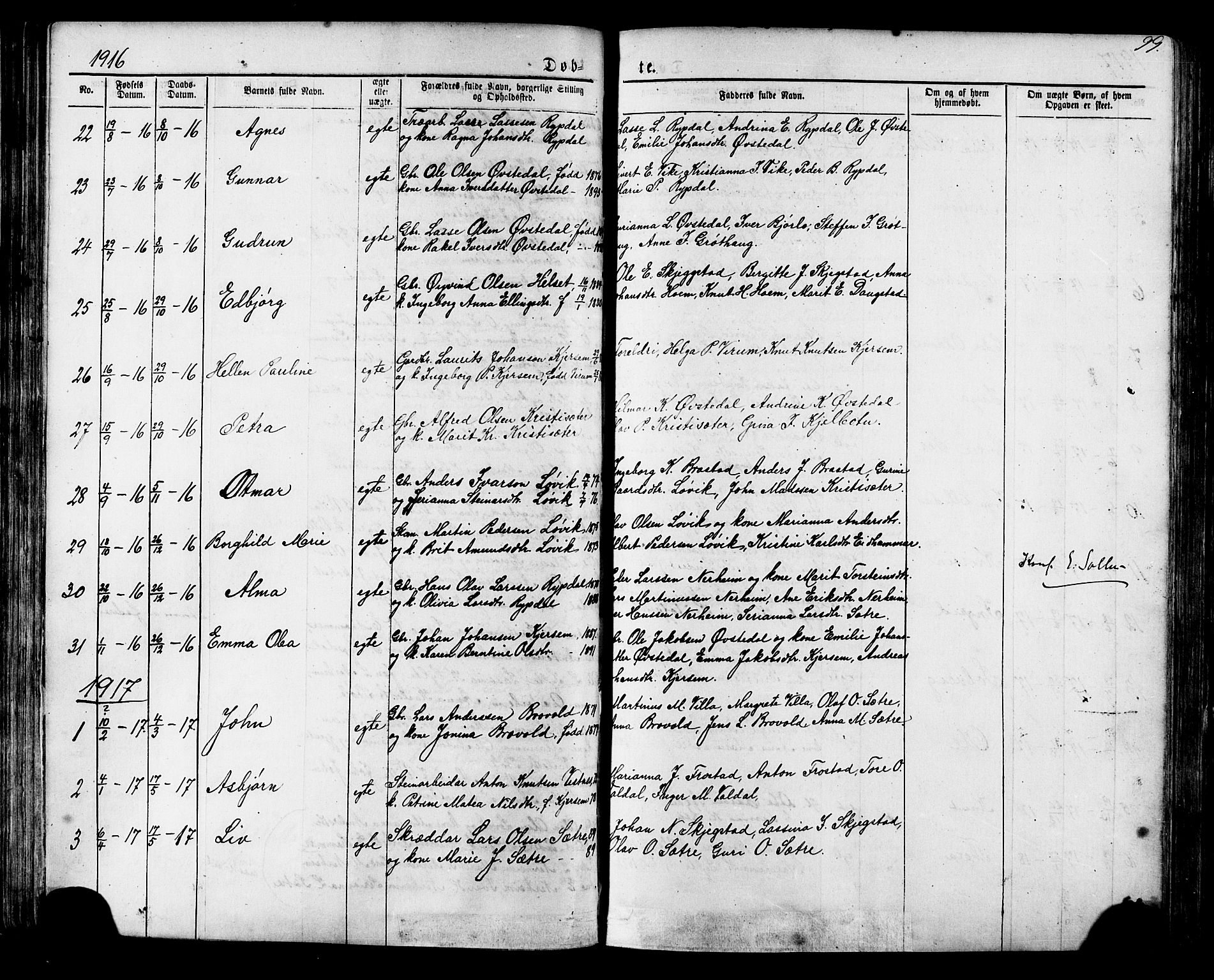 Ministerialprotokoller, klokkerbøker og fødselsregistre - Møre og Romsdal, SAT/A-1454/541/L0547: Parish register (copy) no. 541C02, 1867-1921, p. 99