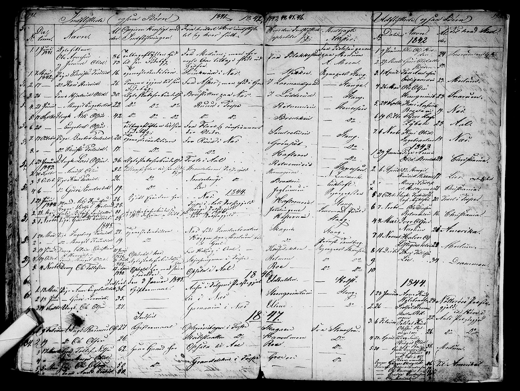 Gol kirkebøker, SAKO/A-226/G/Ga/L0001: Parish register (copy) no. I 1, 1841-1860, p. 191-192
