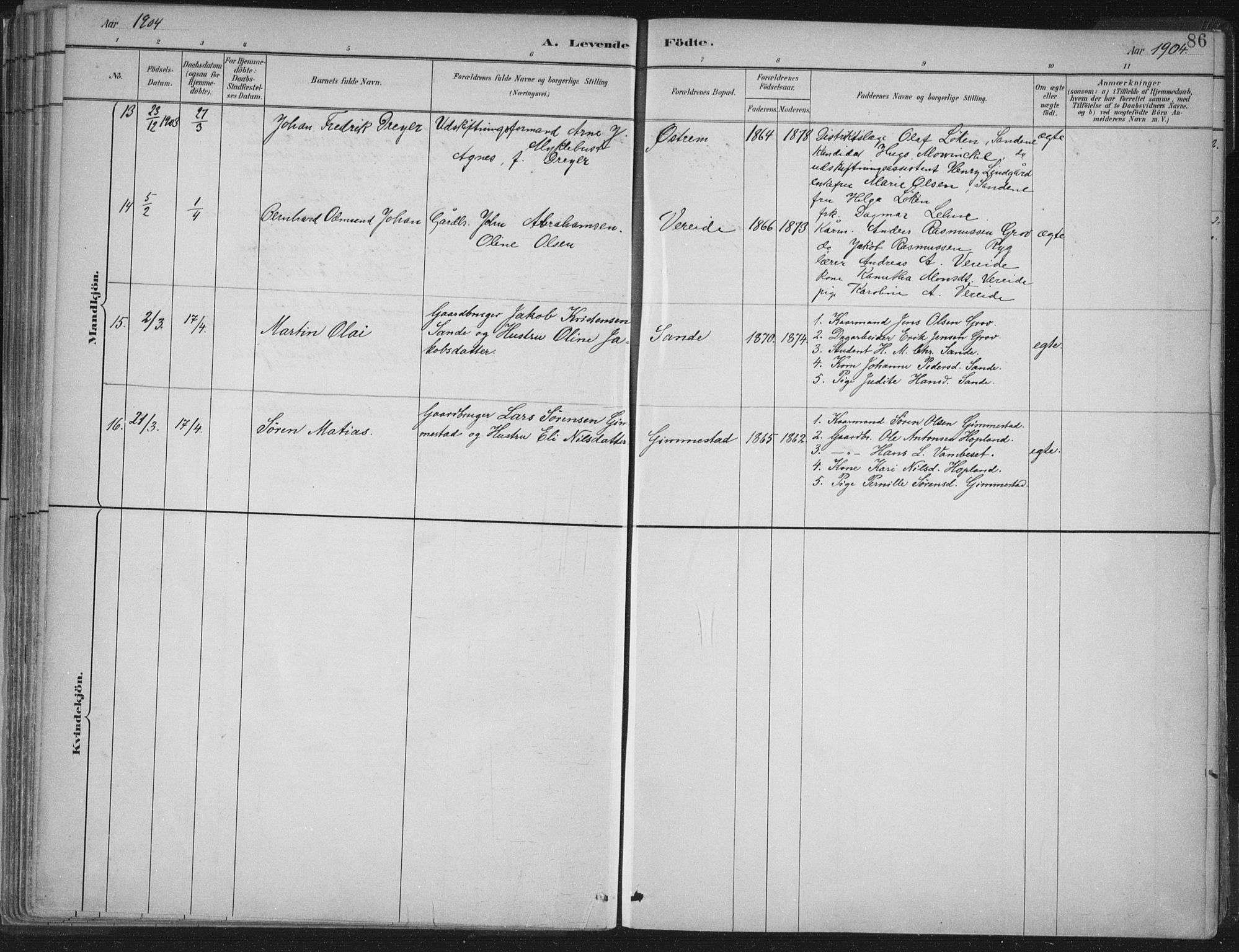 Gloppen sokneprestembete, AV/SAB-A-80101/H/Haa/Haab/L0001: Parish register (official) no. B  1, 1885-1905, p. 86