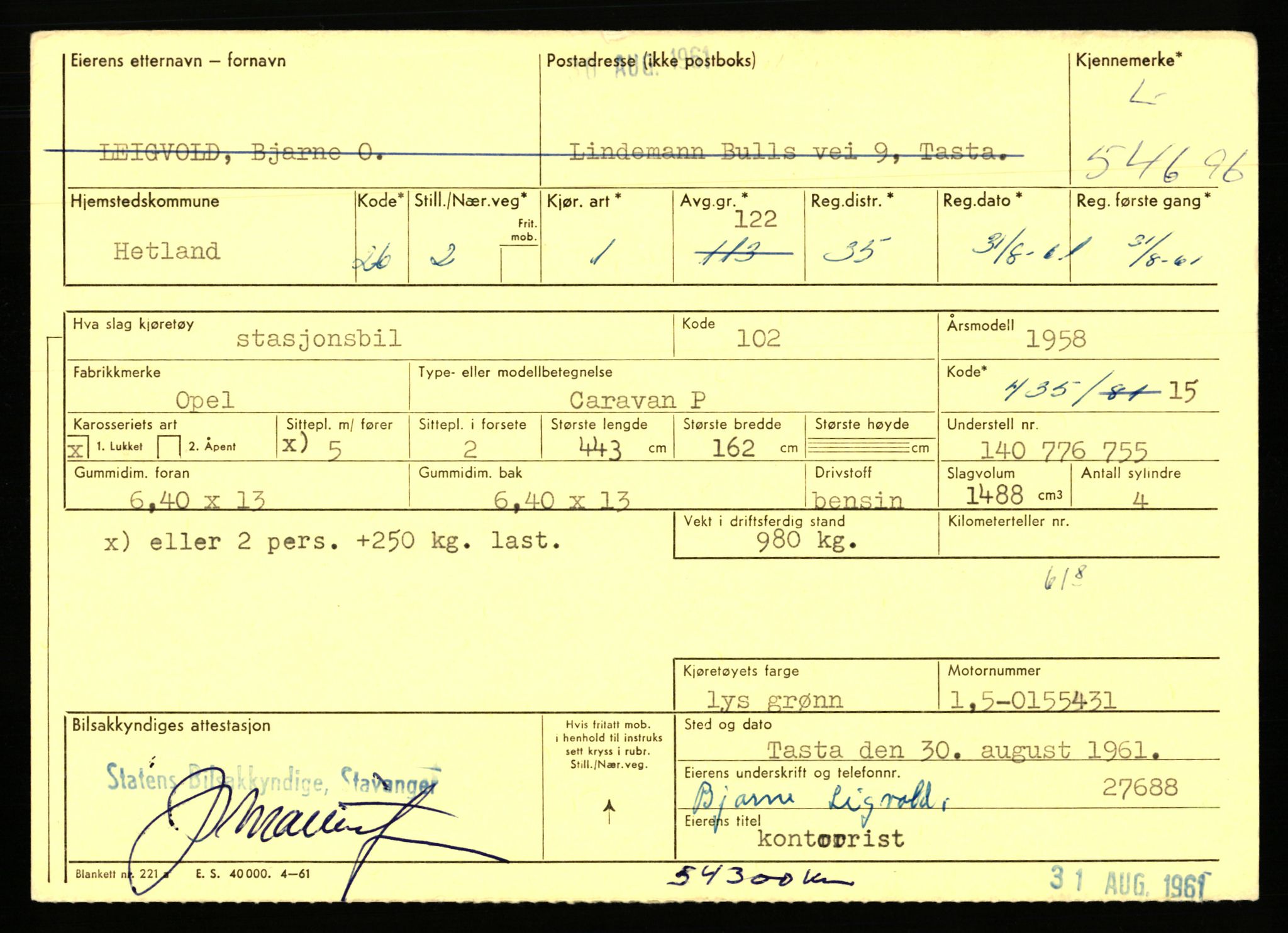 Stavanger trafikkstasjon, SAST/A-101942/0/F/L0054: L-54200 - L-55699, 1930-1971, p. 1047