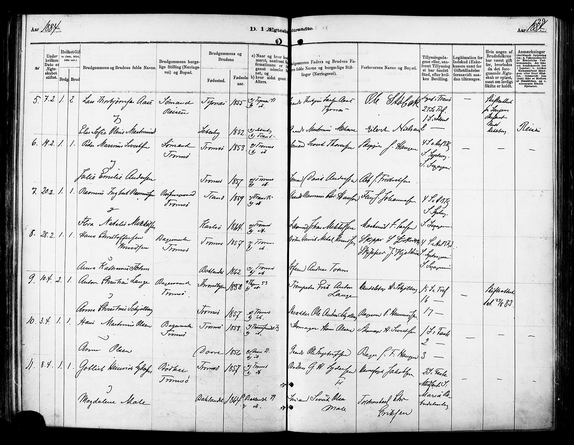 Tromsø sokneprestkontor/stiftsprosti/domprosti, SATØ/S-1343/G/Ga/L0014kirke: Parish register (official) no. 14, 1878-1888, p. 29