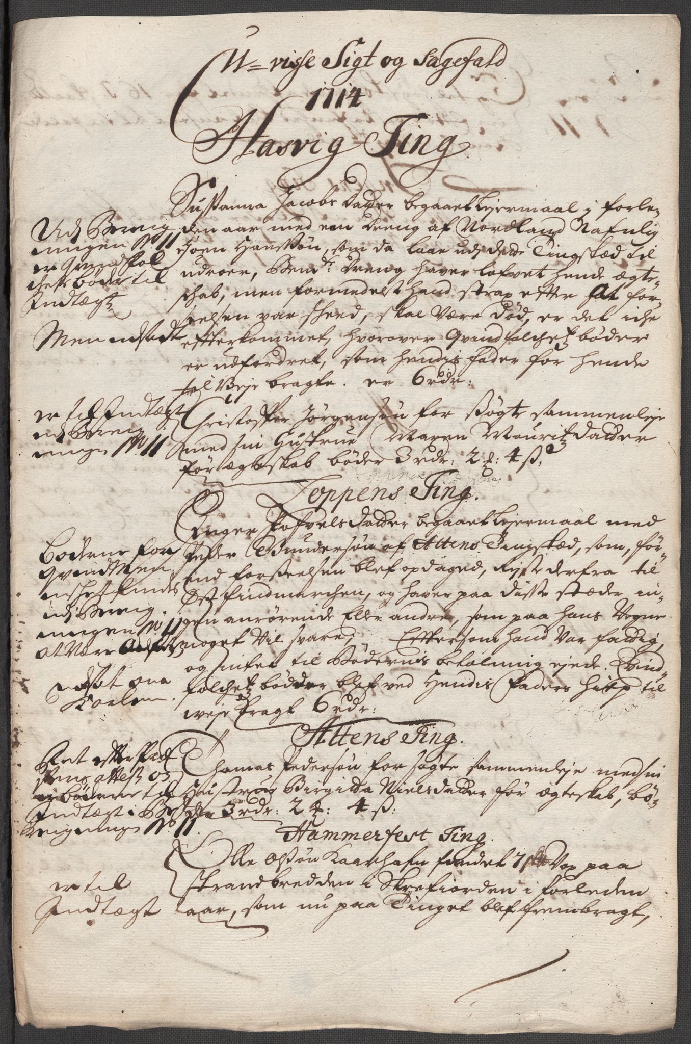 Rentekammeret inntil 1814, Reviderte regnskaper, Fogderegnskap, RA/EA-4092/R69/L4856: Fogderegnskap Finnmark/Vardøhus, 1713-1715, p. 284