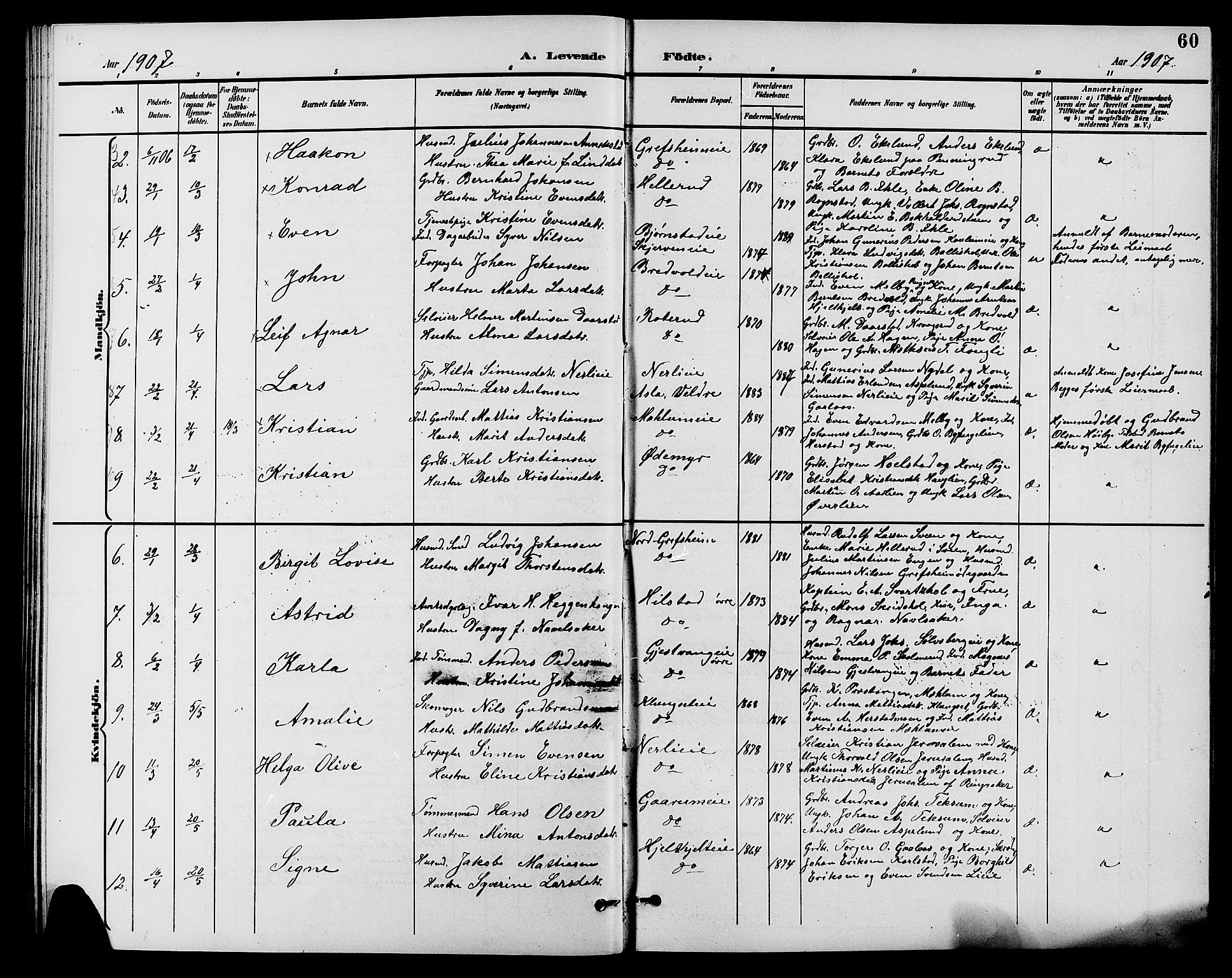 Nes prestekontor, Hedmark, AV/SAH-PREST-020/L/La/L0007: Parish register (copy) no. 7, 1892-1912, p. 60