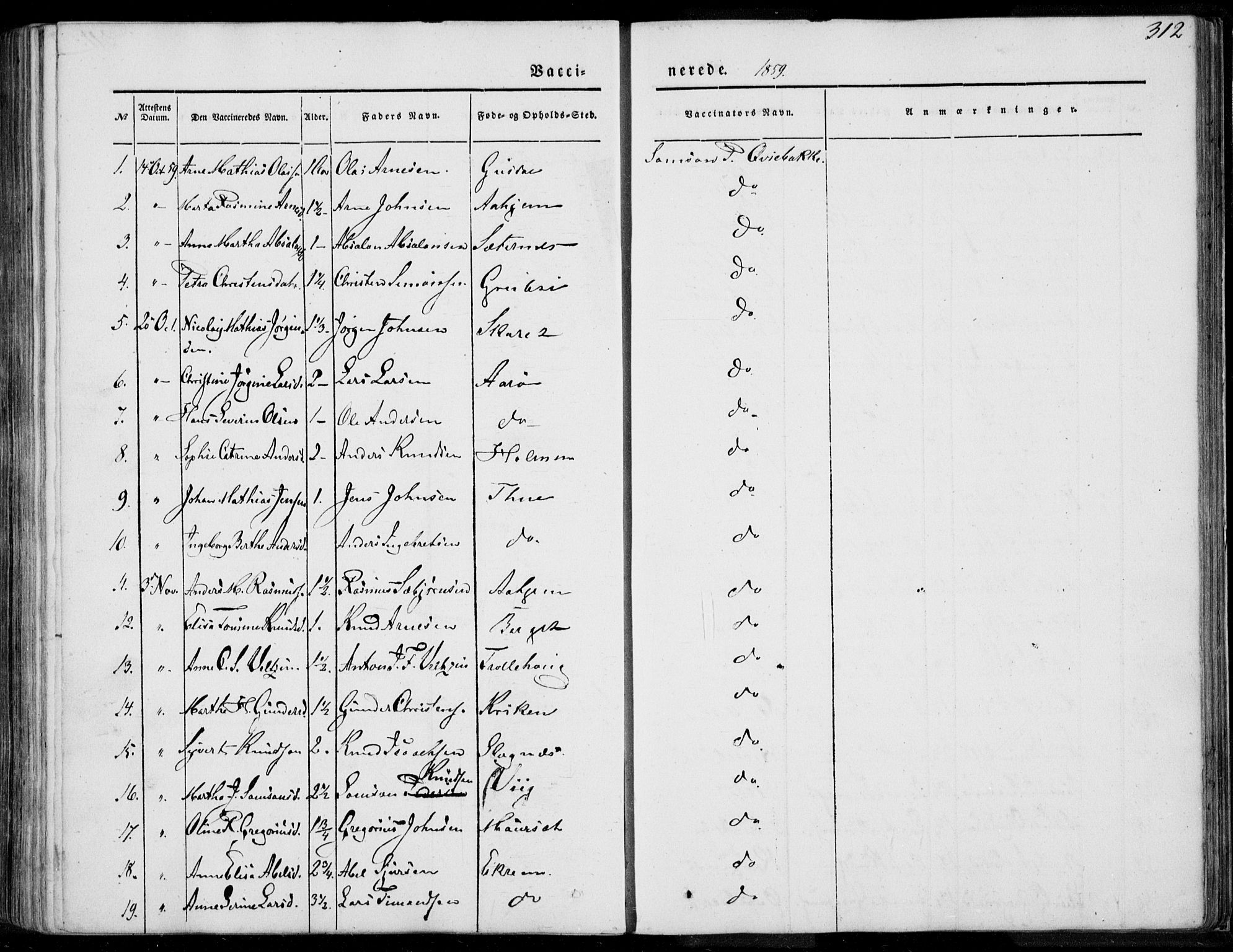 Ministerialprotokoller, klokkerbøker og fødselsregistre - Møre og Romsdal, AV/SAT-A-1454/501/L0006: Parish register (official) no. 501A06, 1844-1868, p. 312