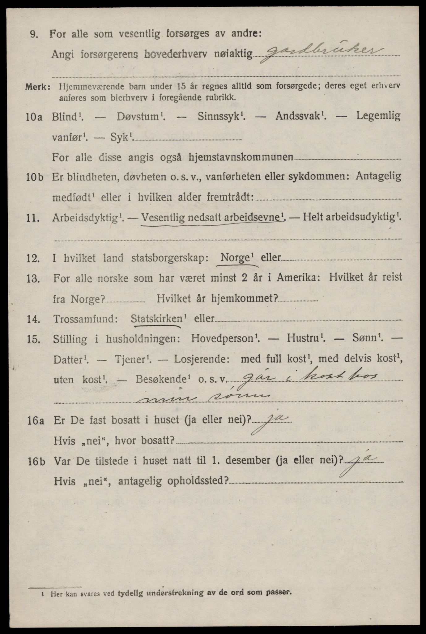 SAST, 1920 census for Skåre, 1920, p. 2081