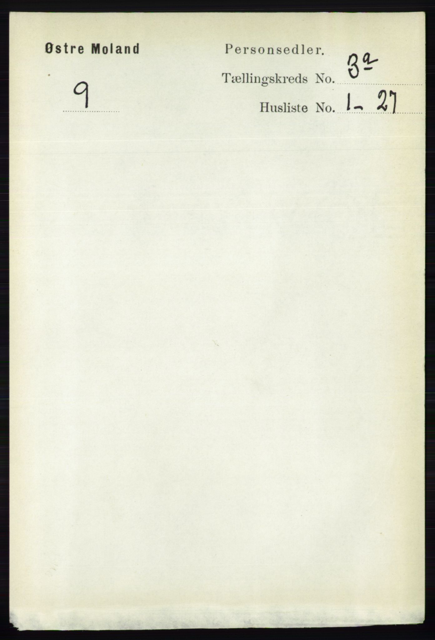 RA, 1891 census for 0918 Austre Moland, 1891, p. 1356