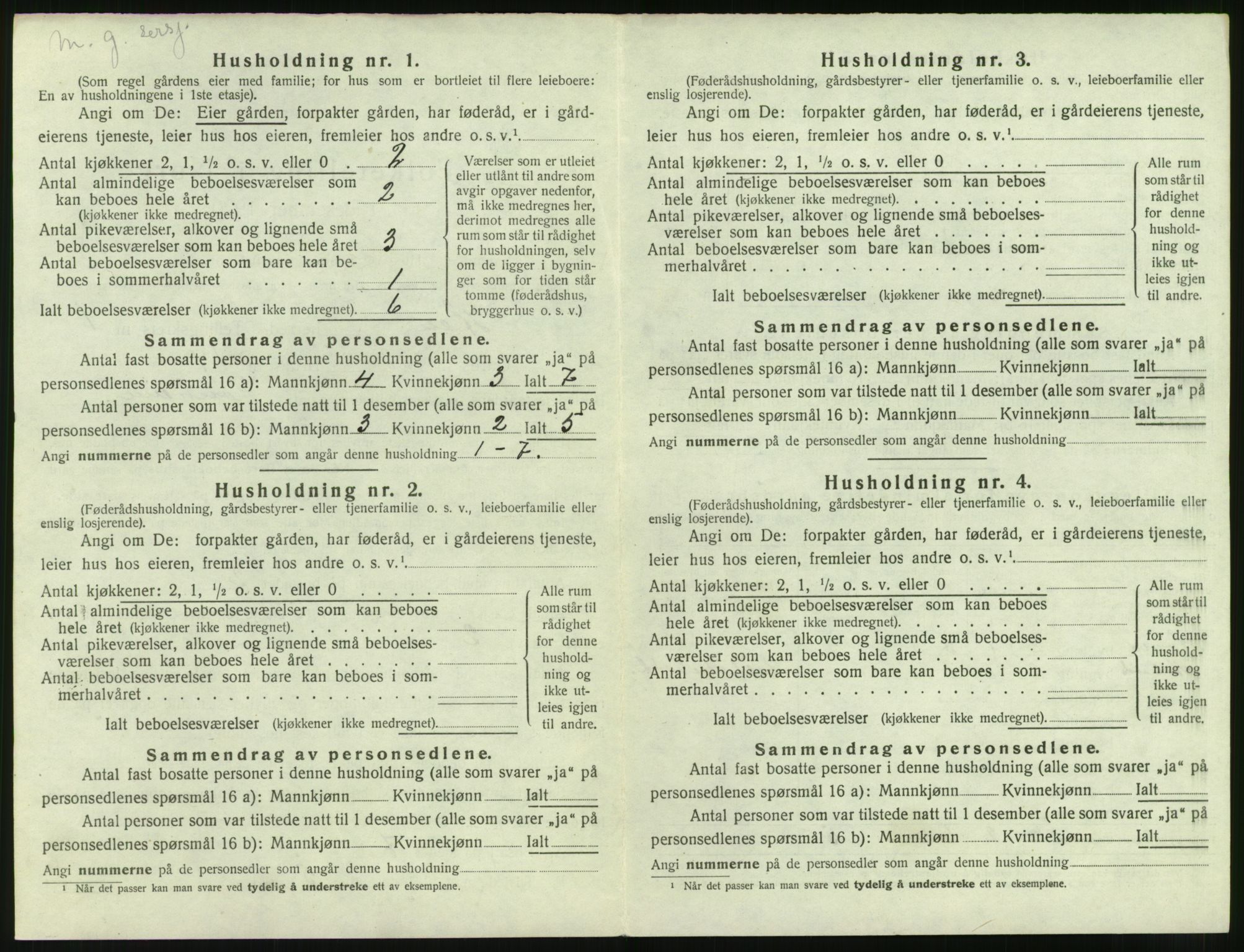 SAT, 1920 census for Hen, 1920, p. 33