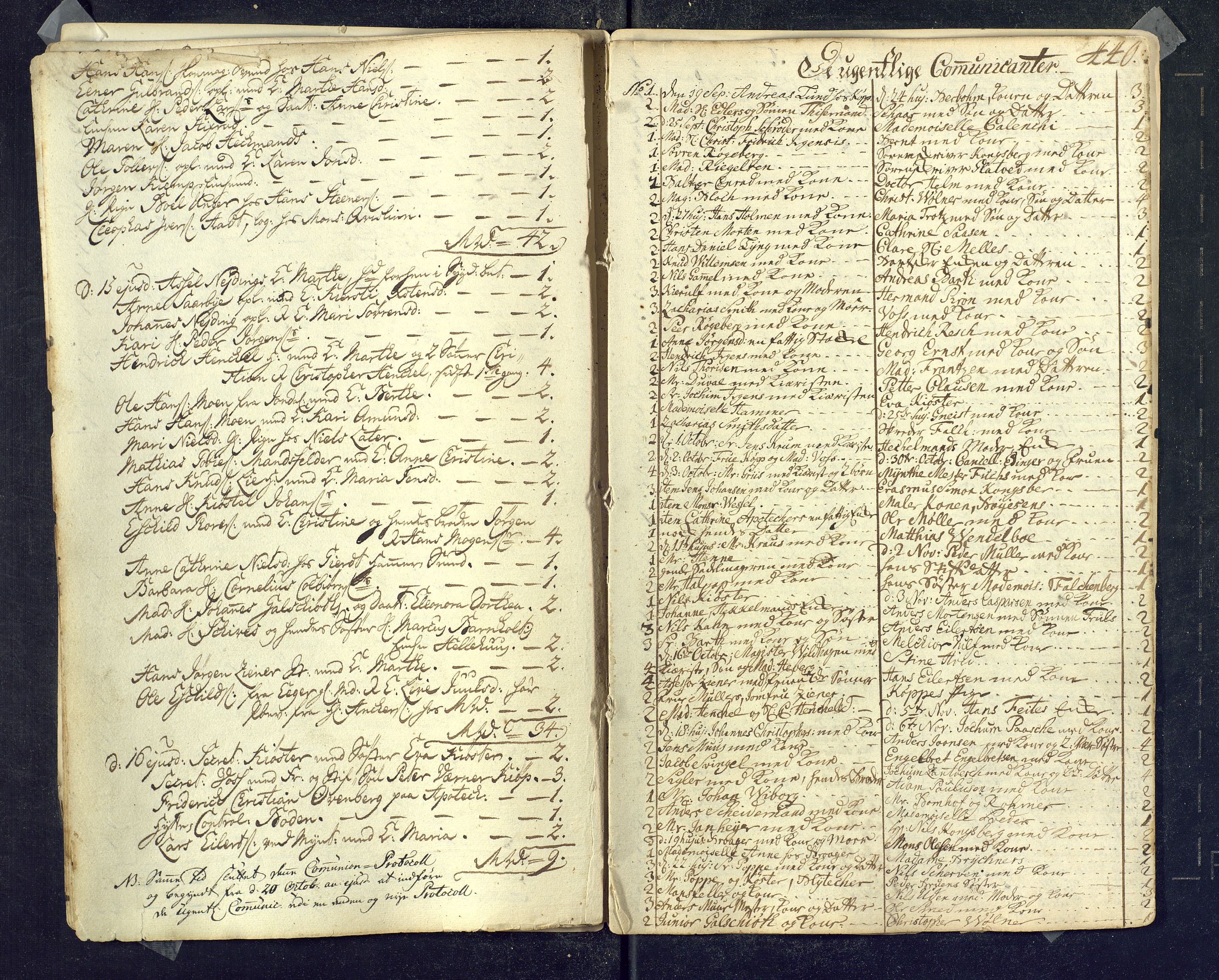 Kongsberg kirkebøker, SAKO/A-22/M/Ma/L0001: Communicants register no. 1, 1731-1739, p. 440