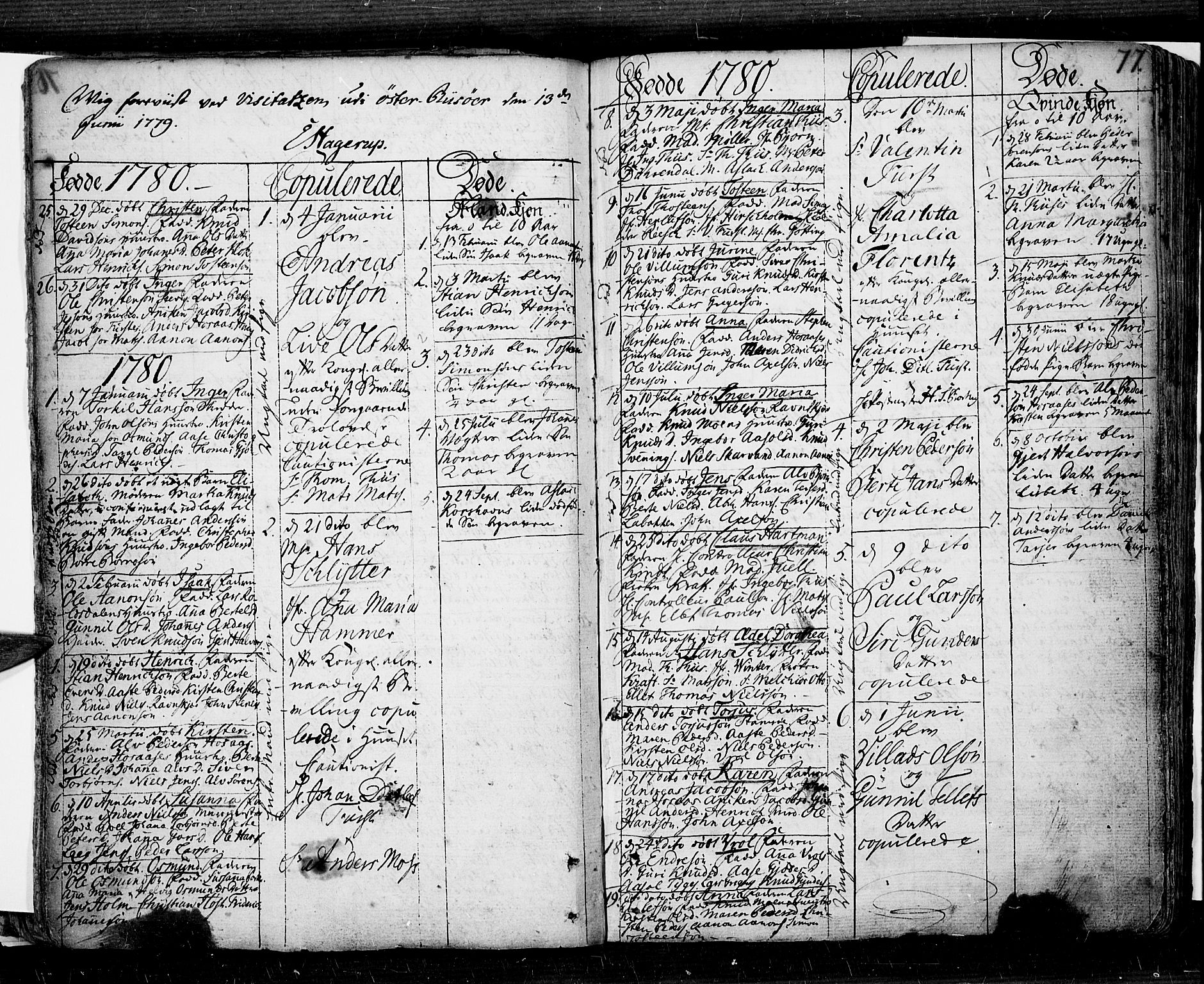 Risør sokneprestkontor, SAK/1111-0035/F/Fb/L0002: Parish register (copy) no. B 2, 1747-1812, p. 77