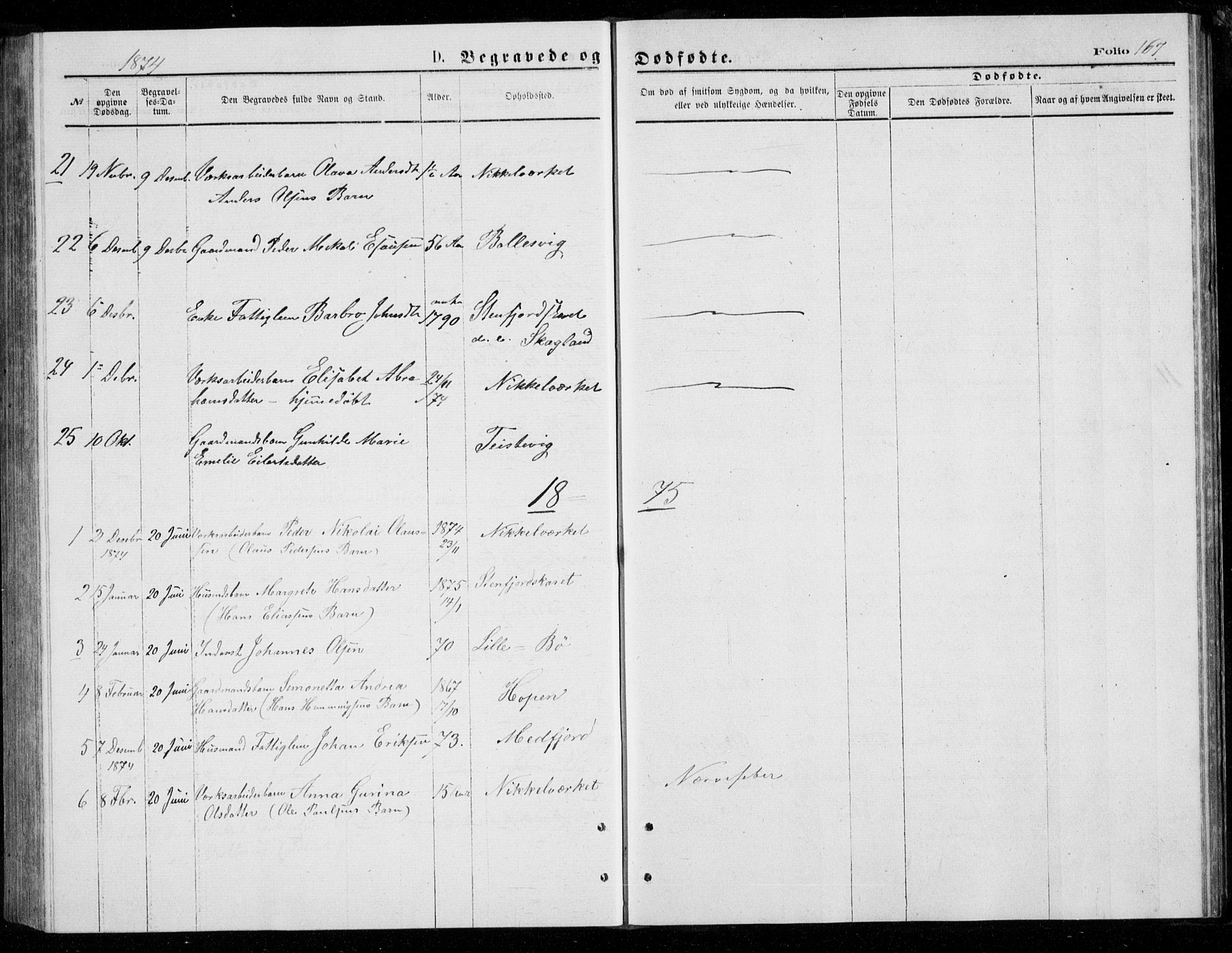 Berg sokneprestkontor, SATØ/S-1318/G/Ga/Gab/L0003klokker: Parish register (copy) no. 3, 1874-1886, p. 167