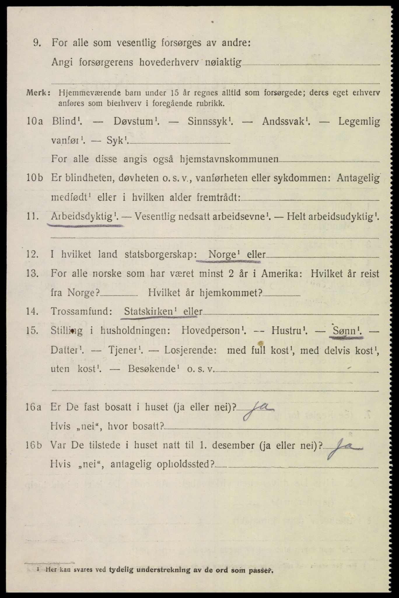 SAK, 1920 census for Åseral, 1920, p. 1783