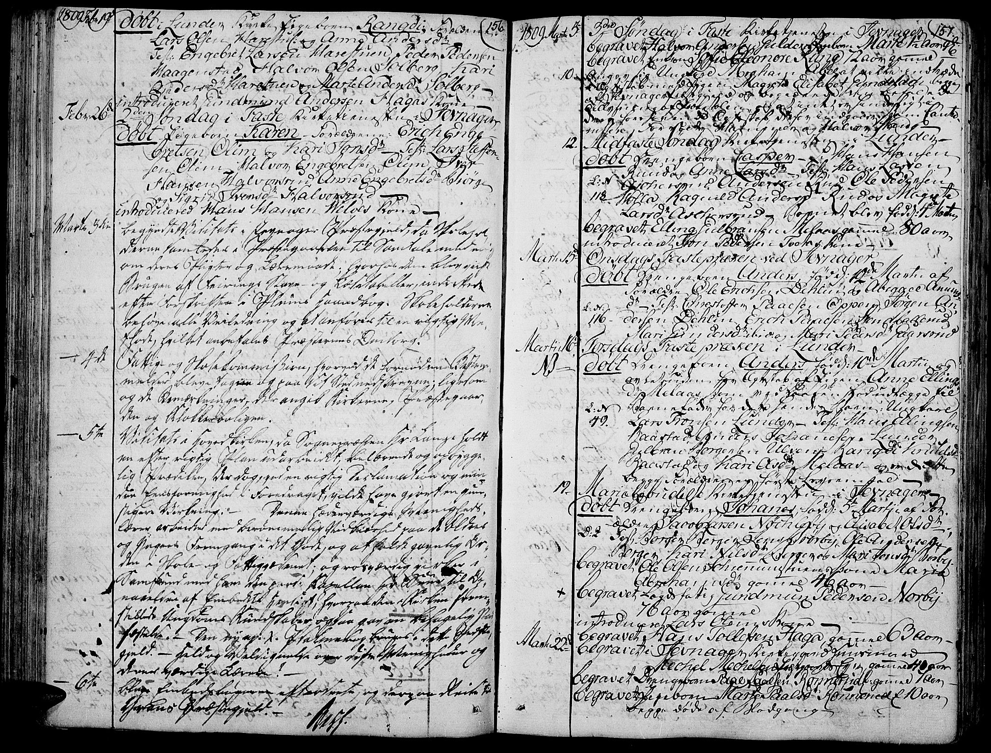 Jevnaker prestekontor, SAH/PREST-116/H/Ha/Haa/L0004: Parish register (official) no. 4, 1800-1861, p. 156-157