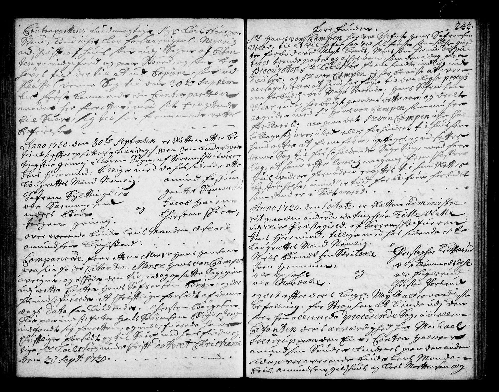 Lier, Røyken og Hurum sorenskriveri, SAKO/A-89/F/Fa/L0044: Tingbok, 1716-1721, p. 242
