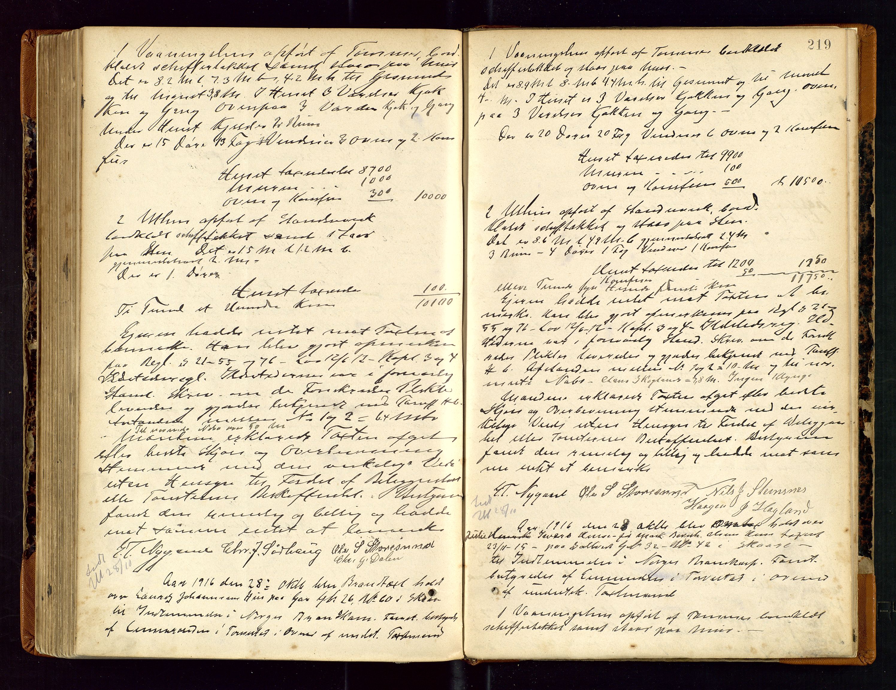 Torvestad lensmannskontor, AV/SAST-A-100307/1/Goa/L0002: "Brandtaxationsprotokol for Torvestad Thinglag", 1883-1917, p. 218b-219a