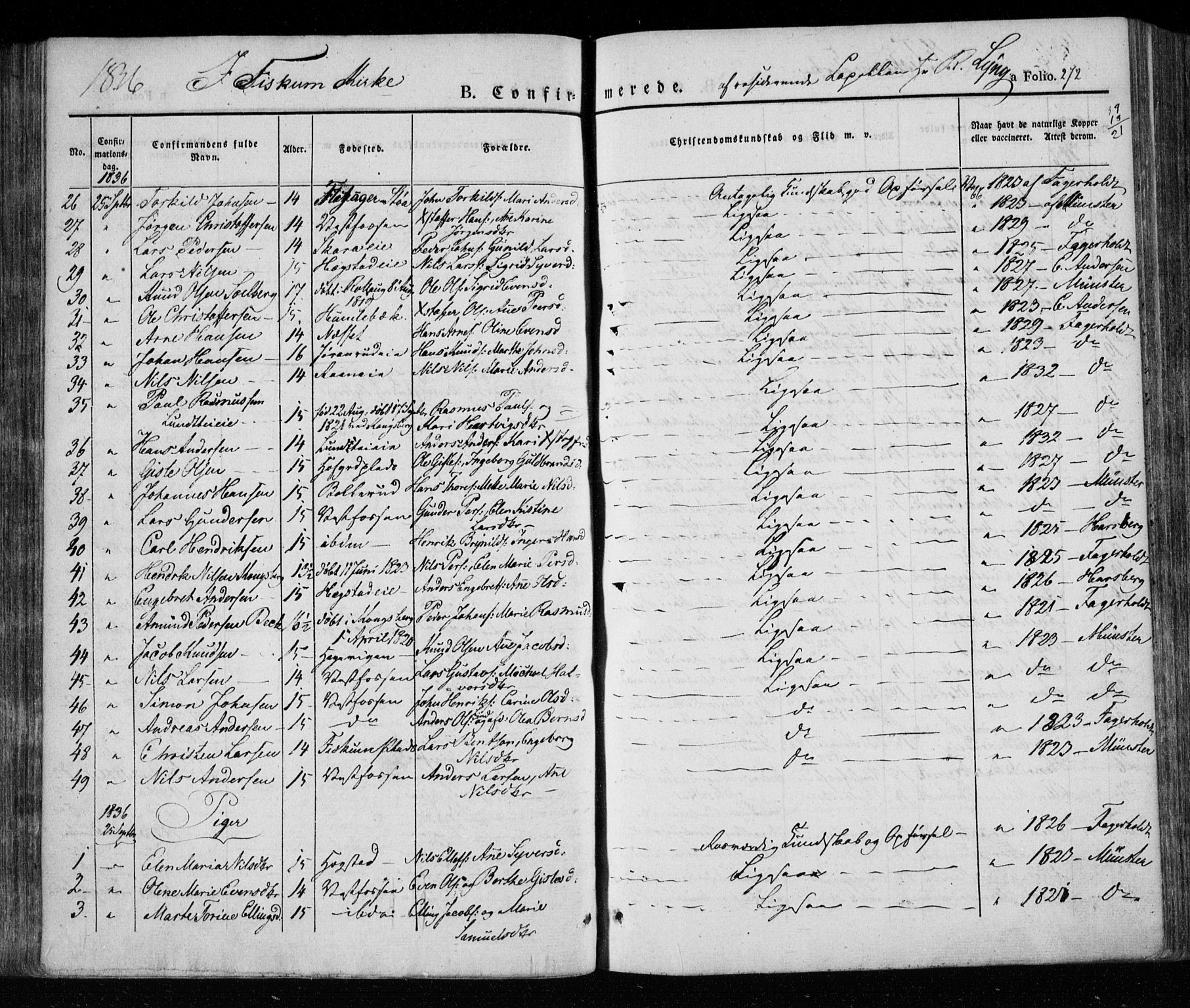 Eiker kirkebøker, AV/SAKO-A-4/F/Fa/L0013a: Parish register (official) no. I 13A, 1832-1845, p. 272