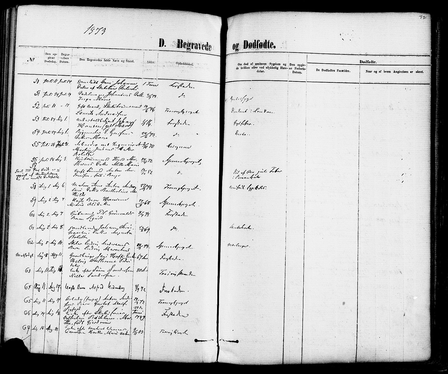 Fredrikstad domkirkes prestekontor Kirkebøker, AV/SAO-A-10906/F/Fa/L0001: Parish register (official) no. 1, 1871-1878, p. 331