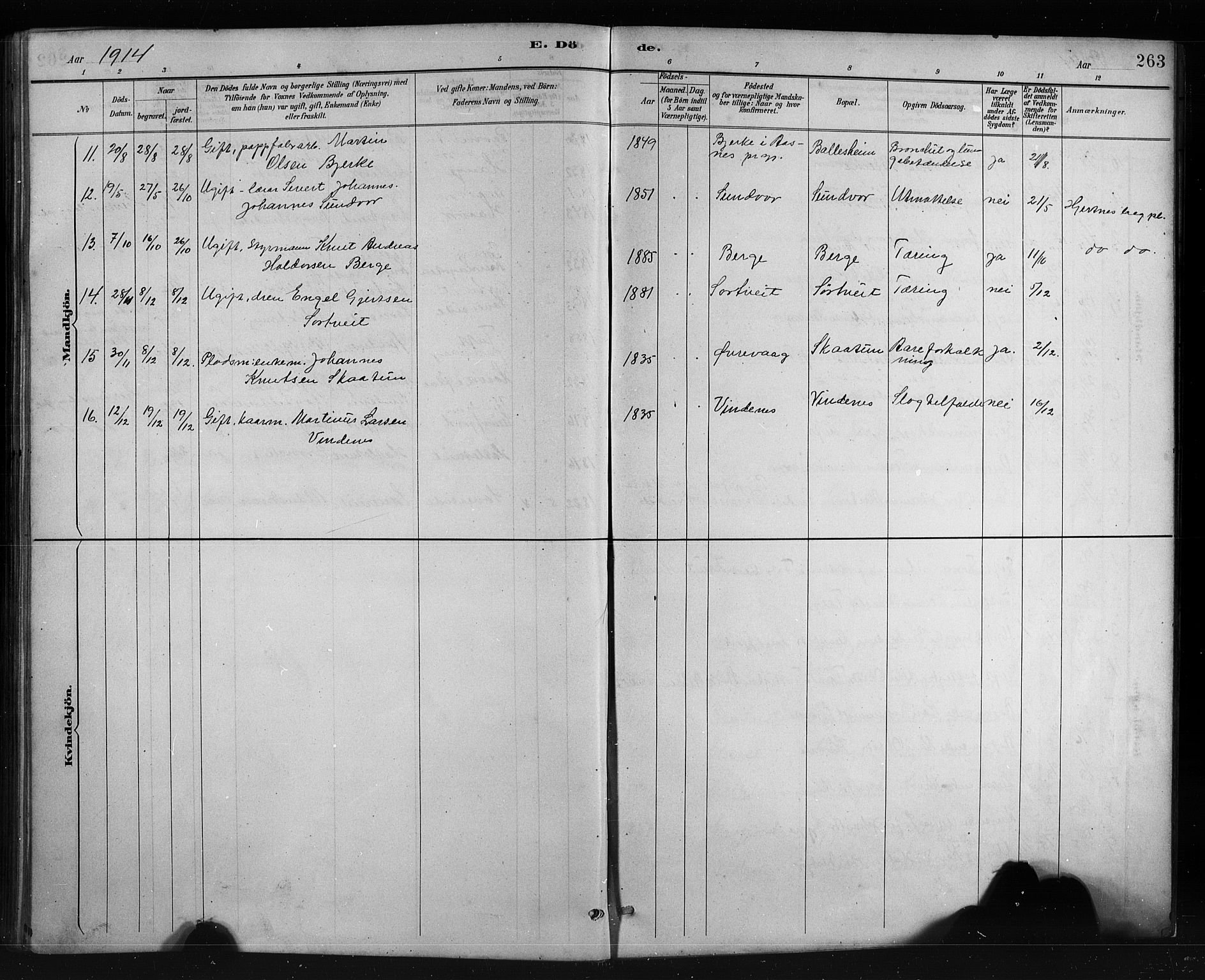 Fusa sokneprestembete, AV/SAB-A-75401/H/Hab: Parish register (copy) no. C 2, 1886-1926, p. 263