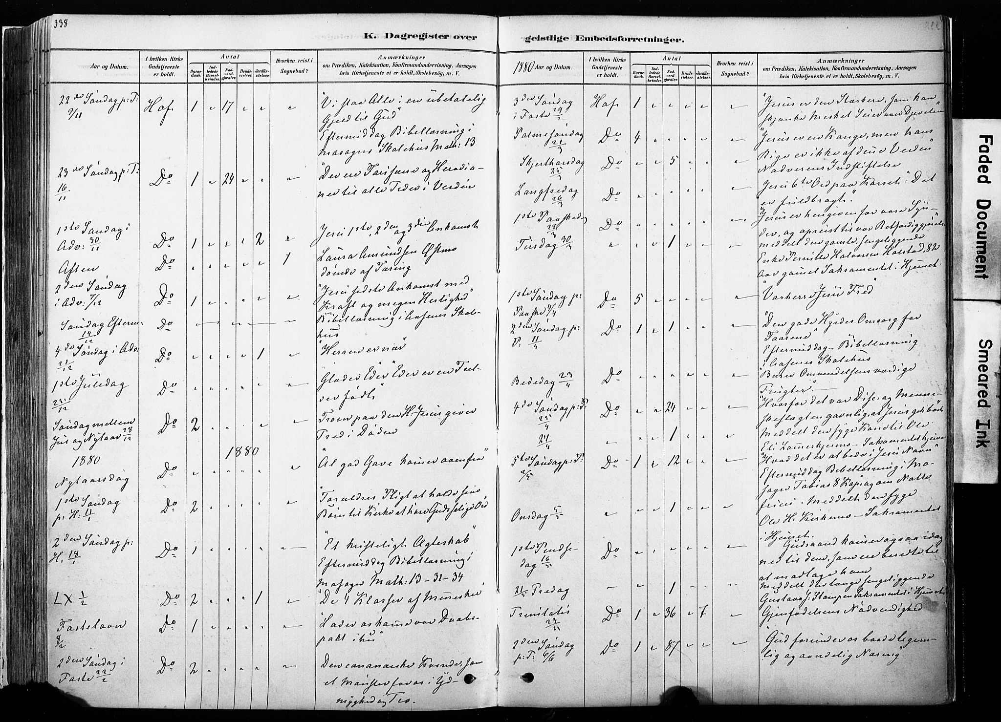 Hof prestekontor, SAH/PREST-038/H/Ha/Haa/L0010: Parish register (official) no. 10, 1878-1909, p. 338