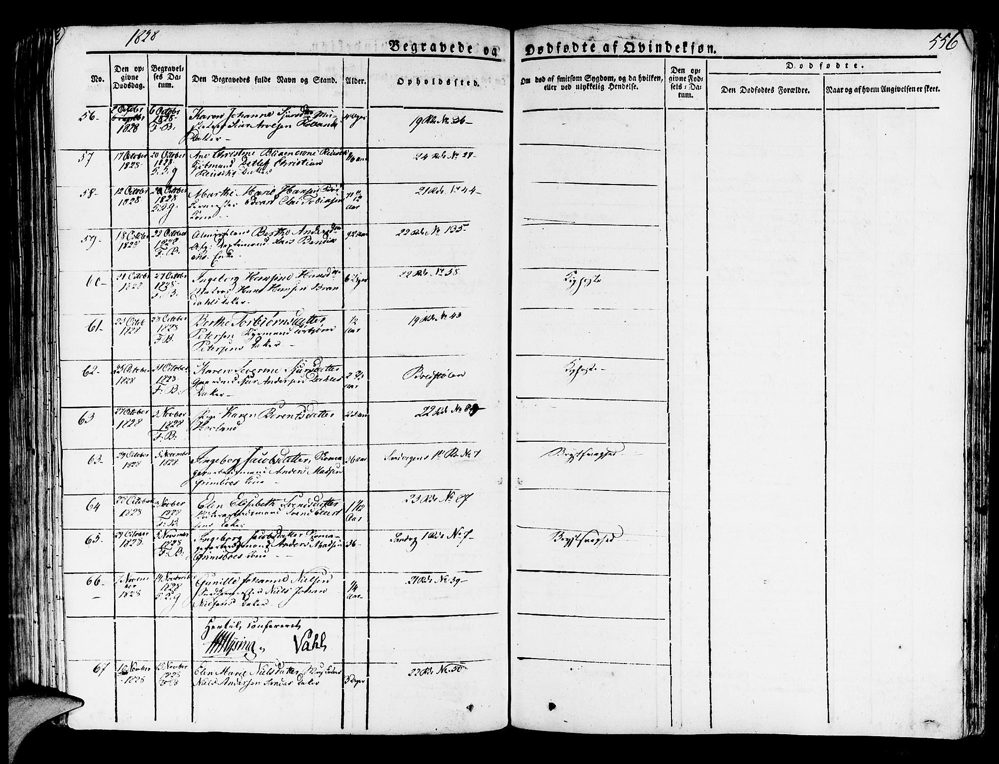 Korskirken sokneprestembete, SAB/A-76101/H/Haa/L0014: Parish register (official) no. A 14, 1823-1835, p. 556