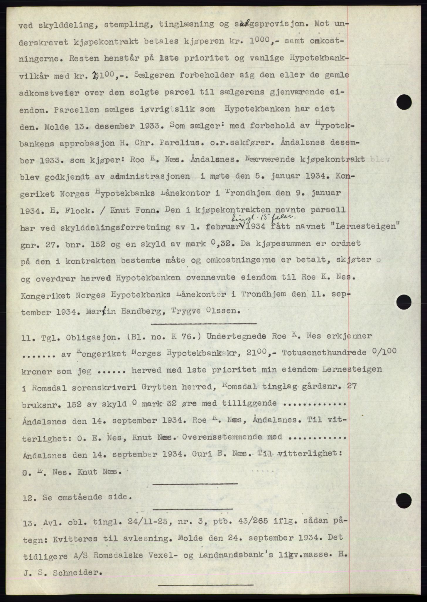 Romsdal sorenskriveri, AV/SAT-A-4149/1/2/2C/L0065: Mortgage book no. 59, 1934-1934, Deed date: 01.10.1934