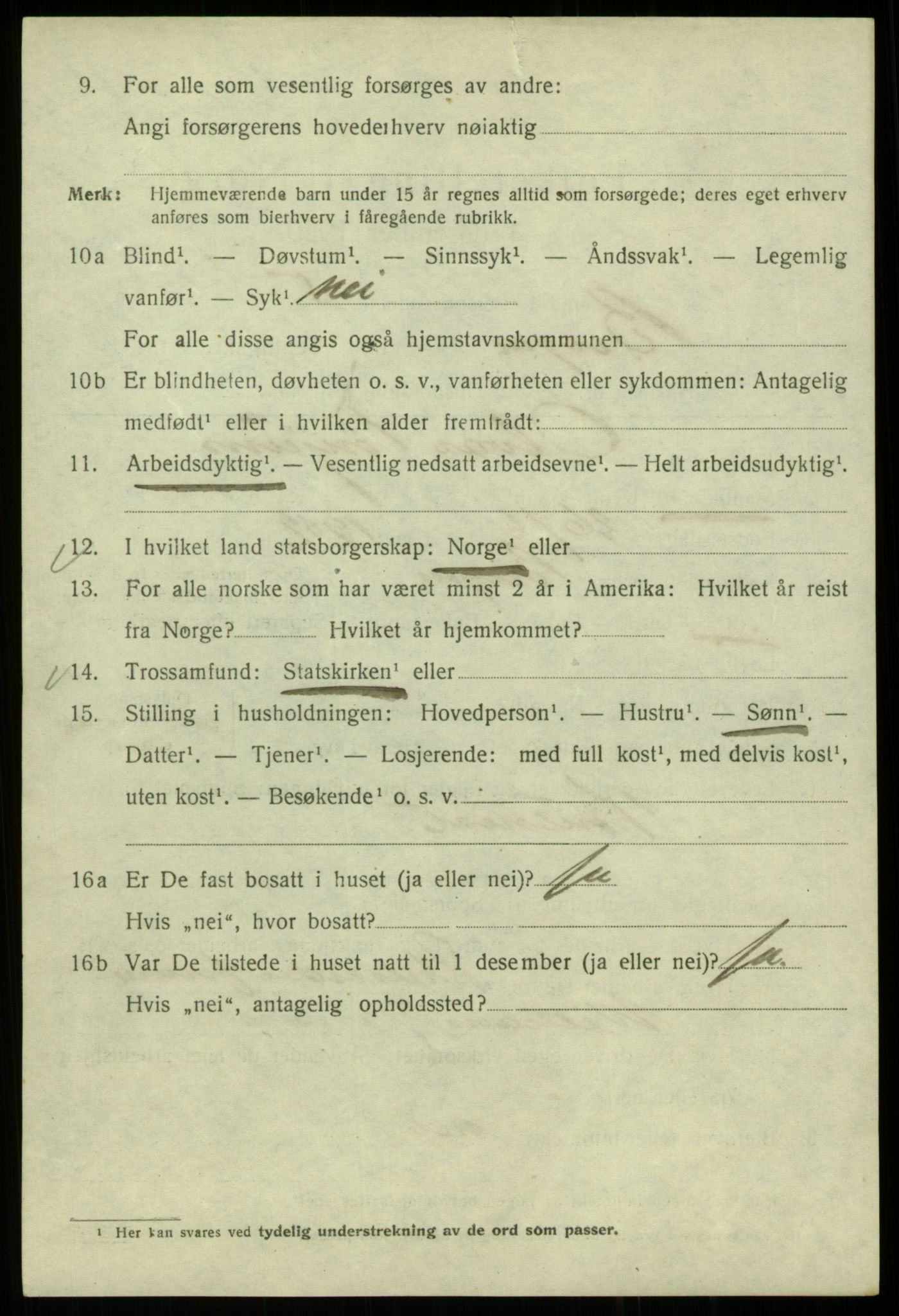 SAB, 1920 census for Bergen, 1920, p. 71314