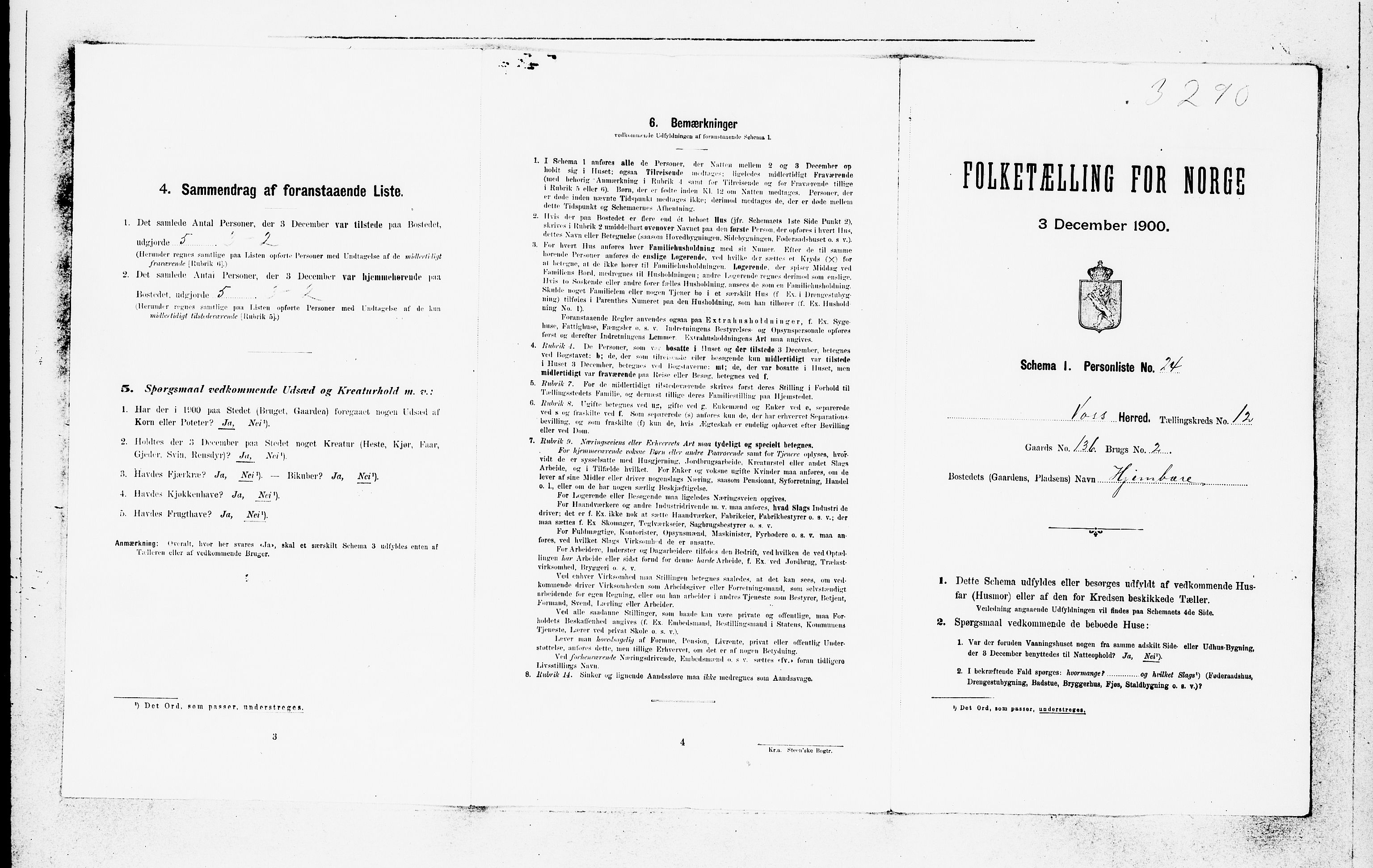 SAB, 1900 census for Voss, 1900, p. 1411