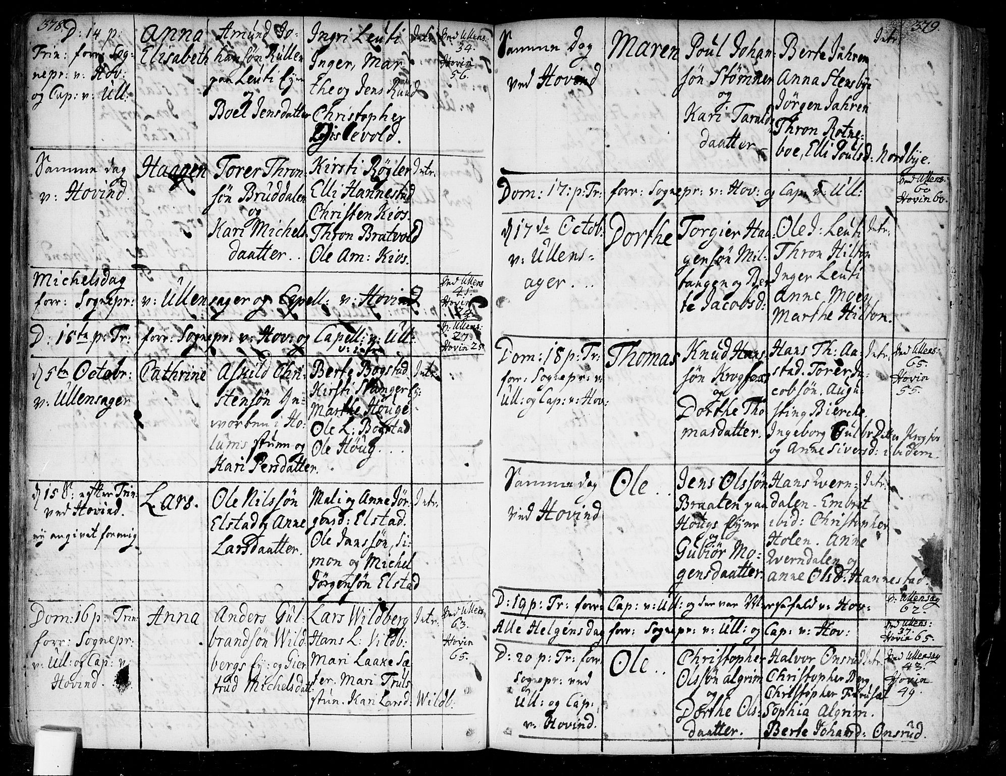 Ullensaker prestekontor Kirkebøker, AV/SAO-A-10236a/F/Fa/L0005: Parish register (official) no. I 5, 1733-1762, p. 378-379