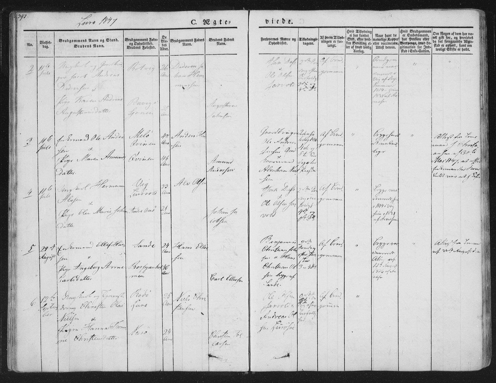 Ministerialprotokoller, klokkerbøker og fødselsregistre - Nordland, SAT/A-1459/839/L0566: Parish register (official) no. 839A03, 1825-1862, p. 397