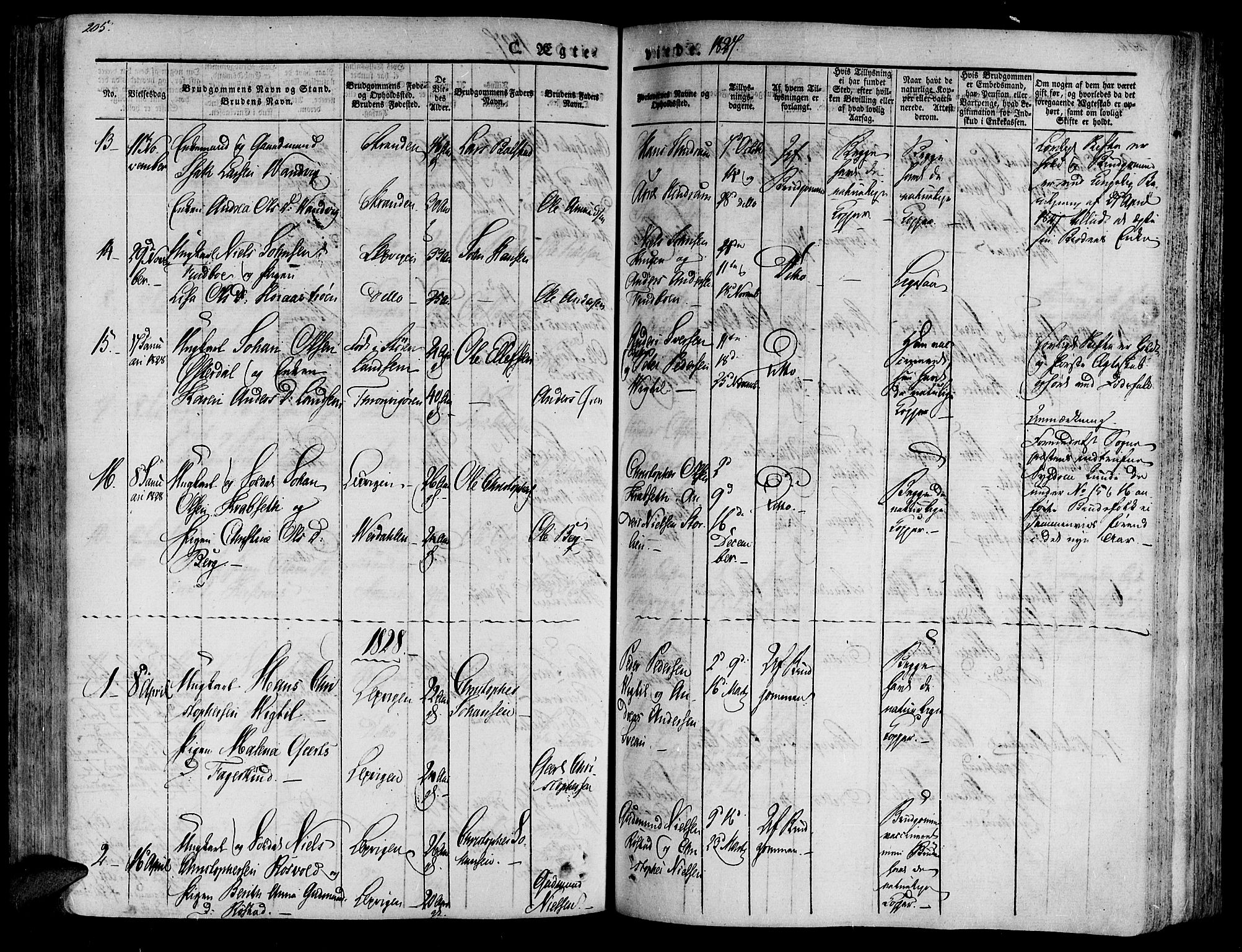 Ministerialprotokoller, klokkerbøker og fødselsregistre - Nord-Trøndelag, SAT/A-1458/701/L0006: Parish register (official) no. 701A06, 1825-1841, p. 205