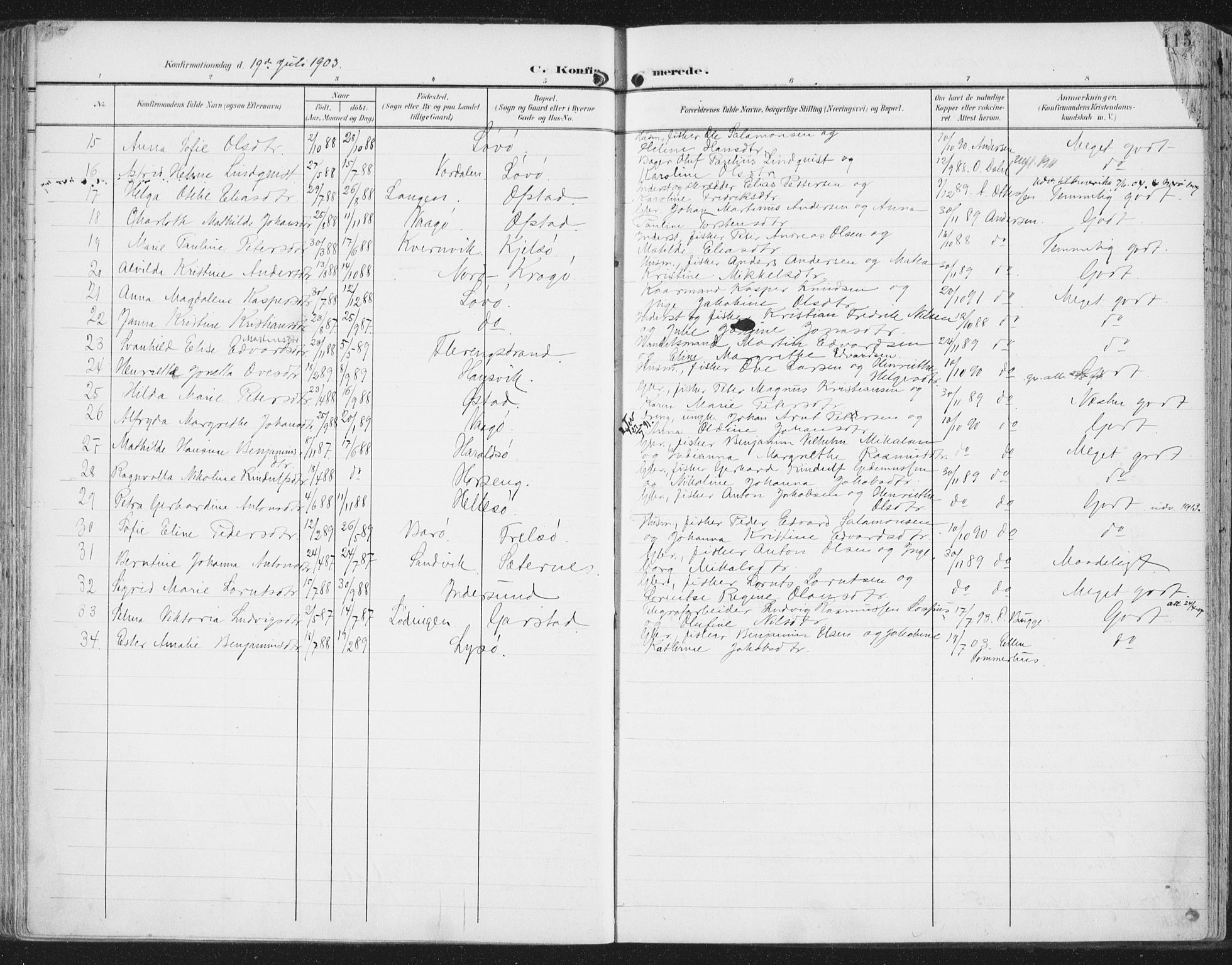 Ministerialprotokoller, klokkerbøker og fødselsregistre - Nord-Trøndelag, AV/SAT-A-1458/786/L0688: Parish register (official) no. 786A04, 1899-1912, p. 115