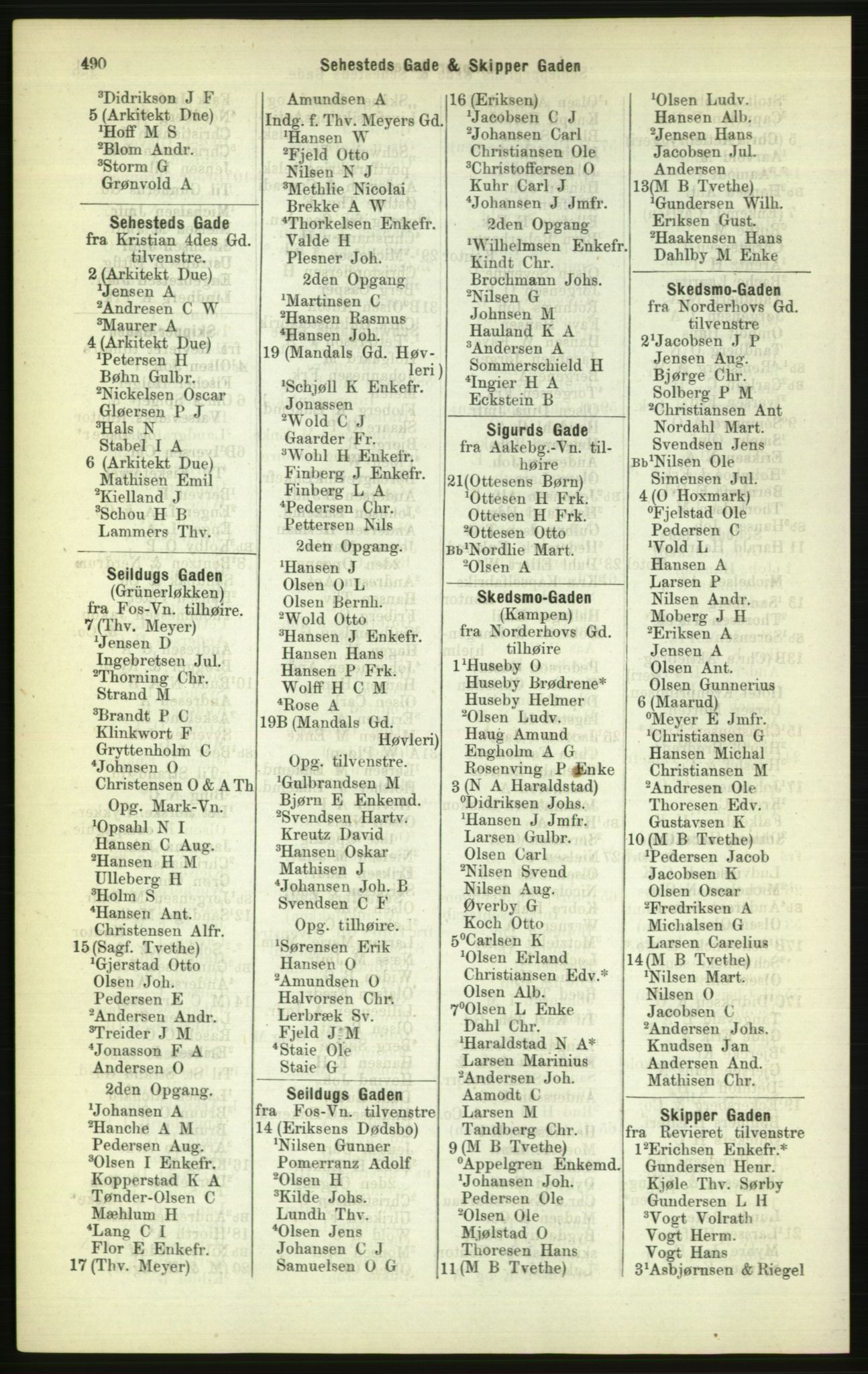 Kristiania/Oslo adressebok, PUBL/-, 1886, p. 490