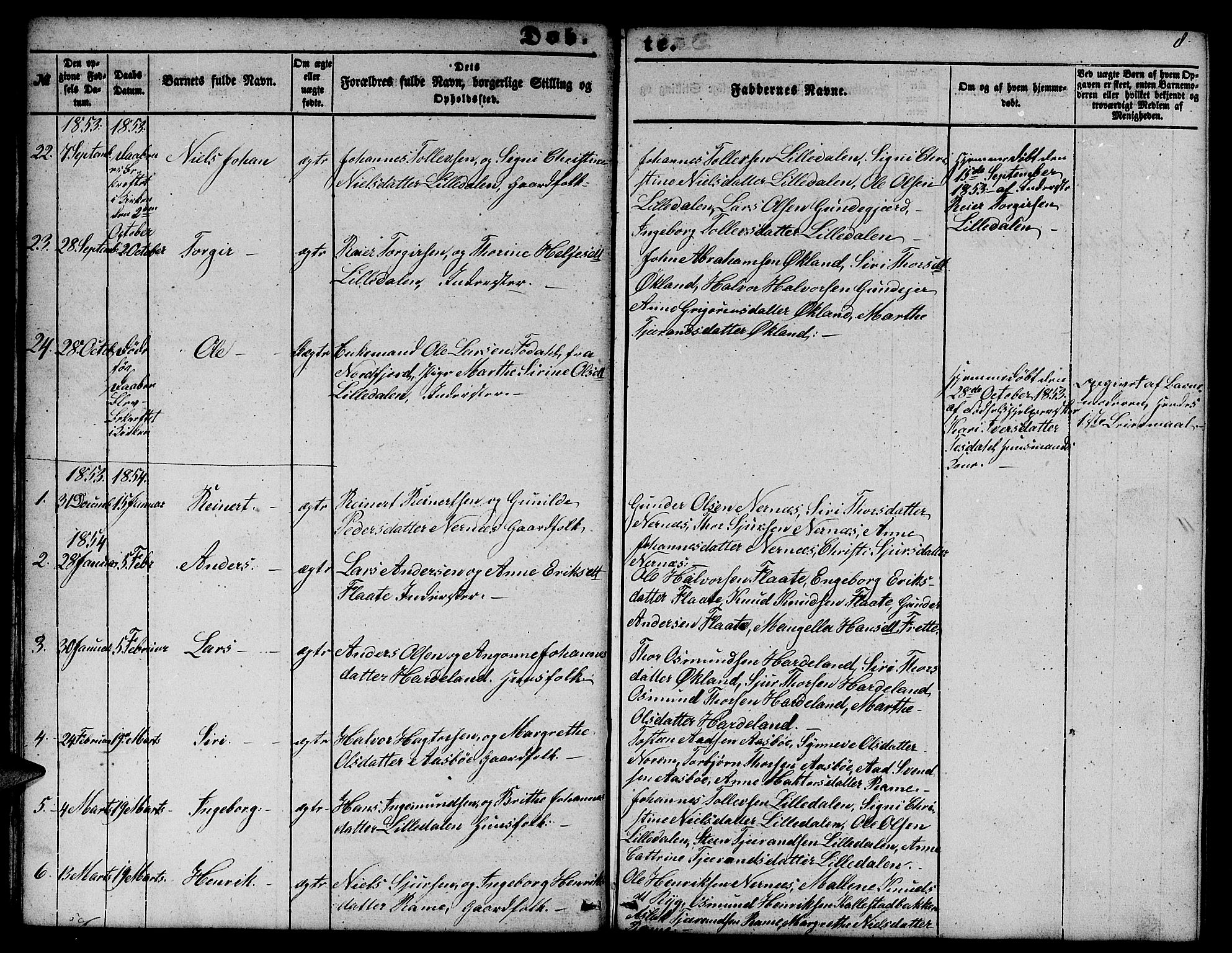 Etne sokneprestembete, SAB/A-75001/H/Hab: Parish register (copy) no. C 2, 1851-1865, p. 8