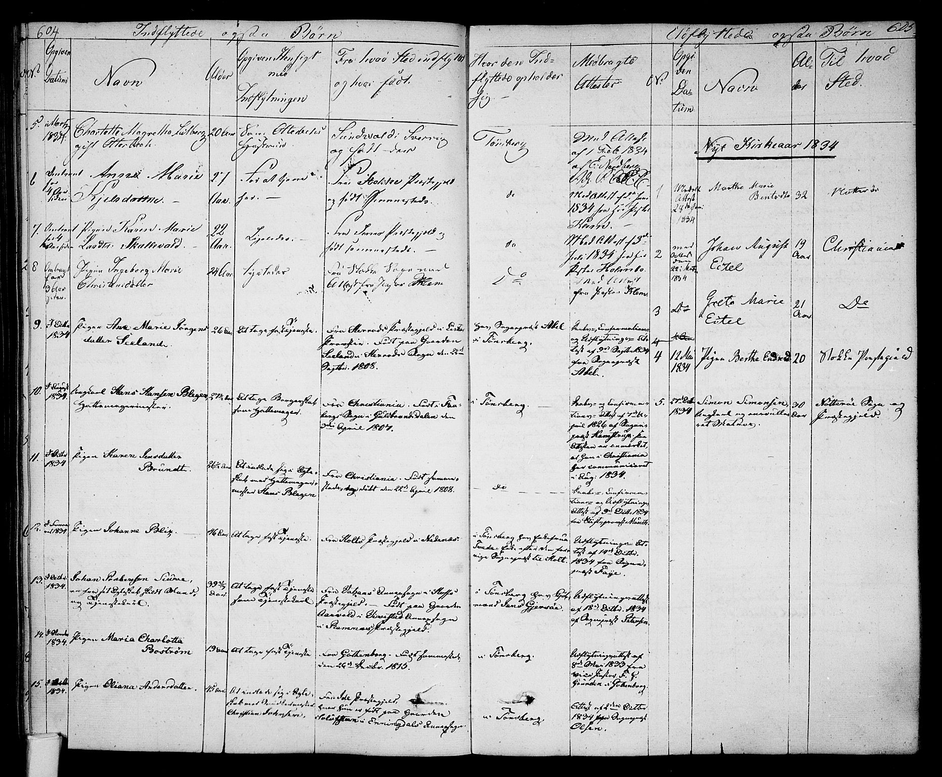 Tønsberg kirkebøker, SAKO/A-330/F/Fa/L0005: Parish register (official) no. I 5, 1827-1836, p. 604-605