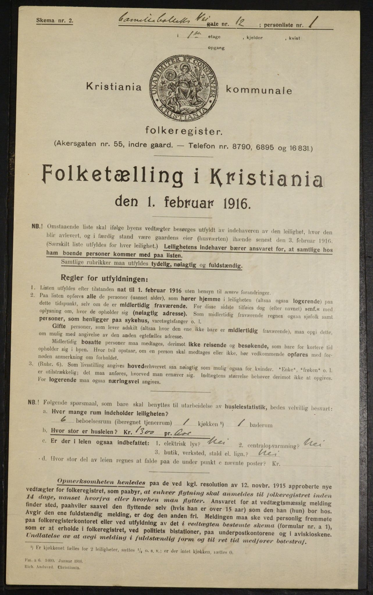 OBA, Municipal Census 1916 for Kristiania, 1916, p. 11823