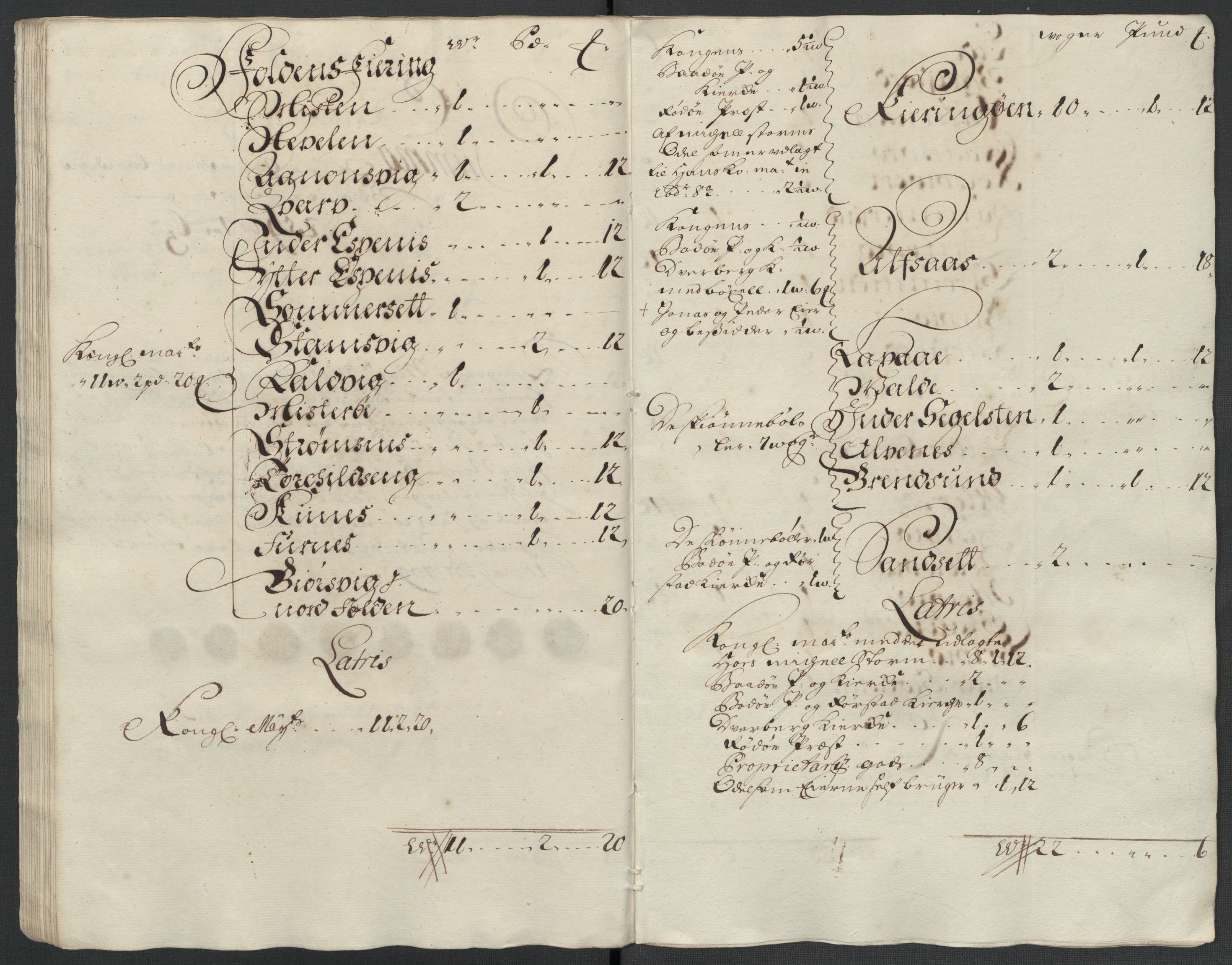 Rentekammeret inntil 1814, Reviderte regnskaper, Fogderegnskap, AV/RA-EA-4092/R66/L4581: Fogderegnskap Salten, 1707-1710, p. 328