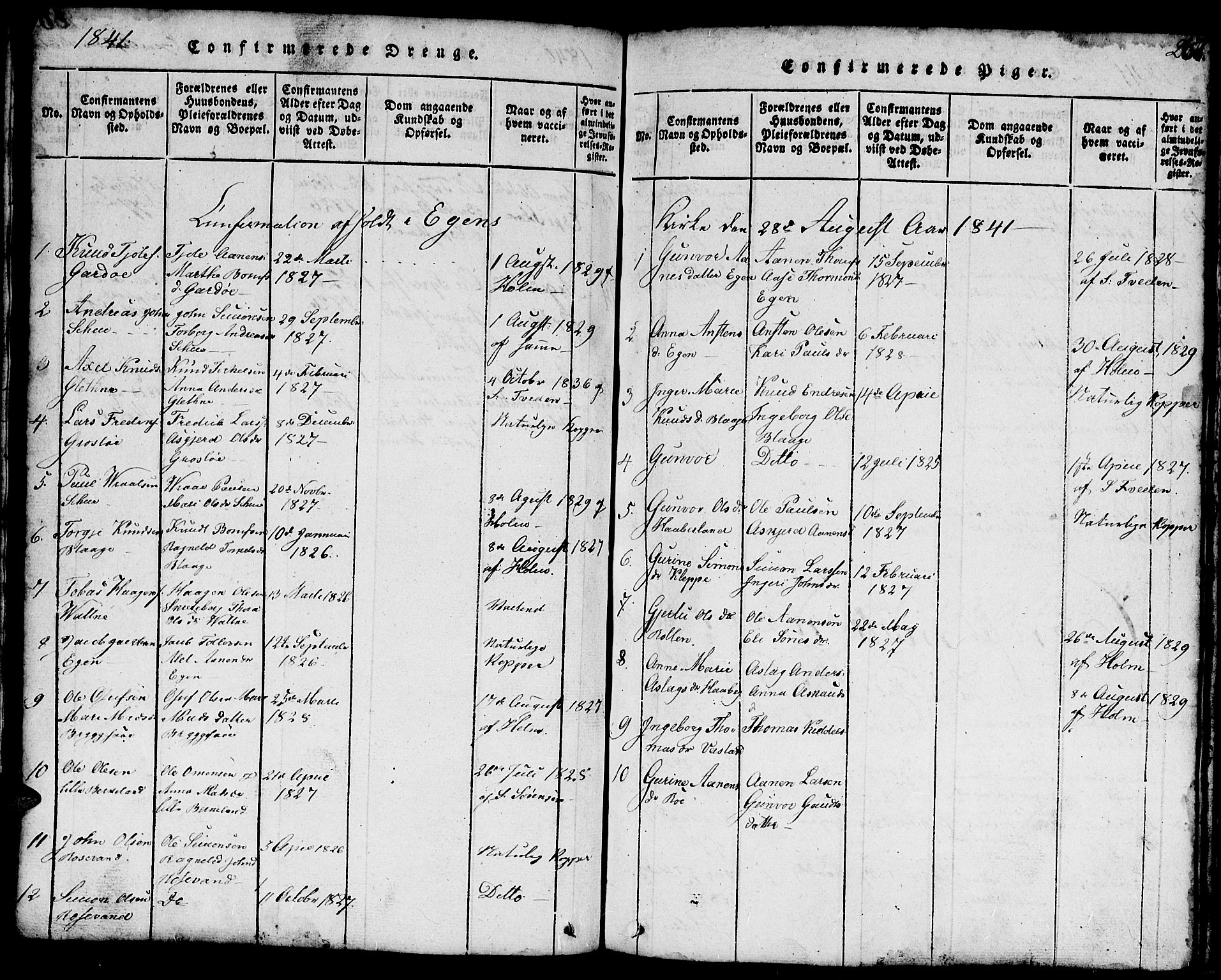 Hægebostad sokneprestkontor, SAK/1111-0024/F/Fb/Fbb/L0001: Parish register (copy) no. B 1, 1816-1850, p. 267