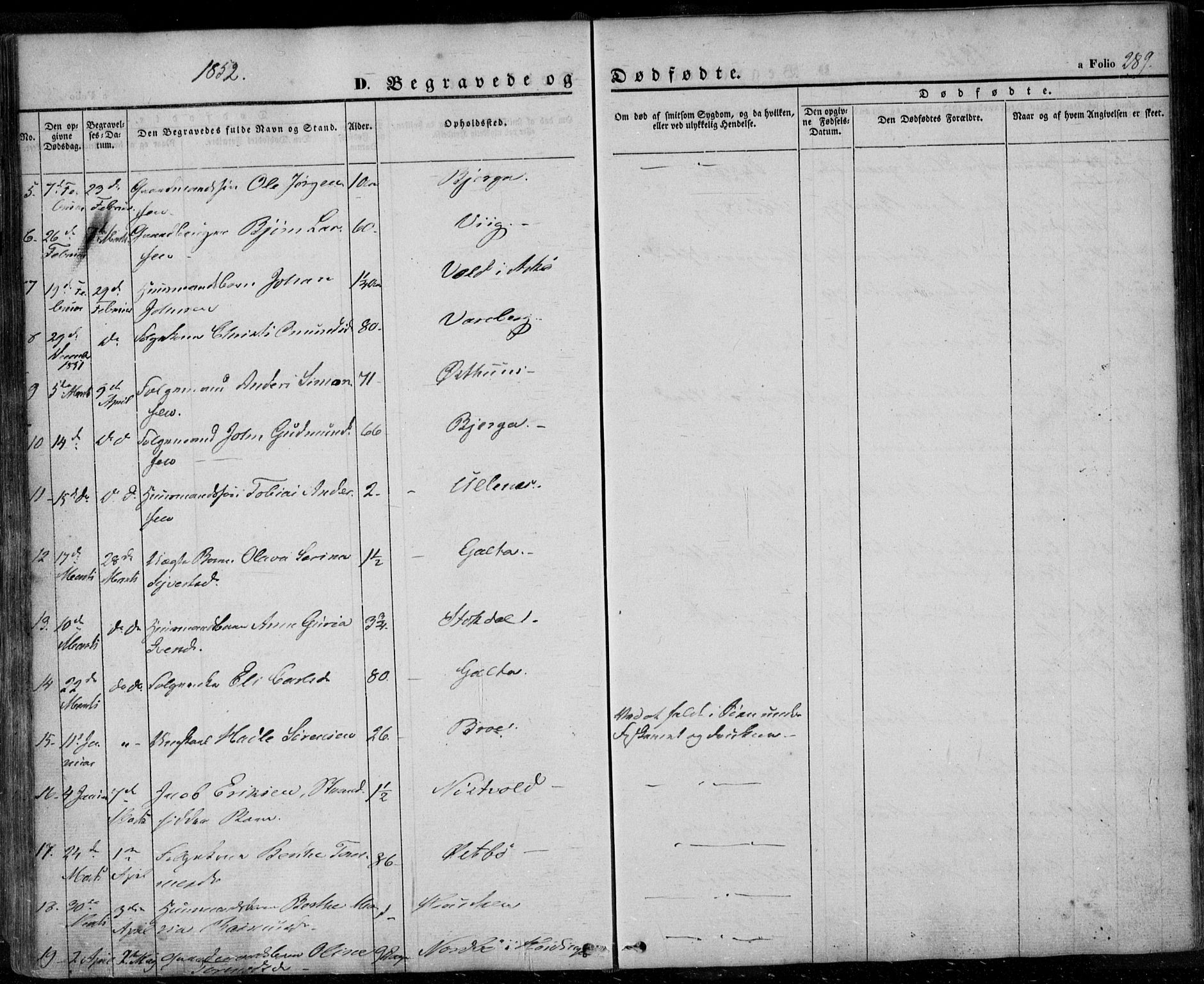 Rennesøy sokneprestkontor, SAST/A -101827/H/Ha/Haa/L0005: Parish register (official) no. A 5, 1838-1859, p. 289