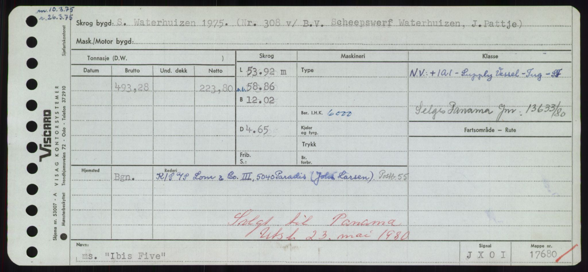 Sjøfartsdirektoratet med forløpere, Skipsmålingen, RA/S-1627/H/Hd/L0018: Fartøy, I, p. 25