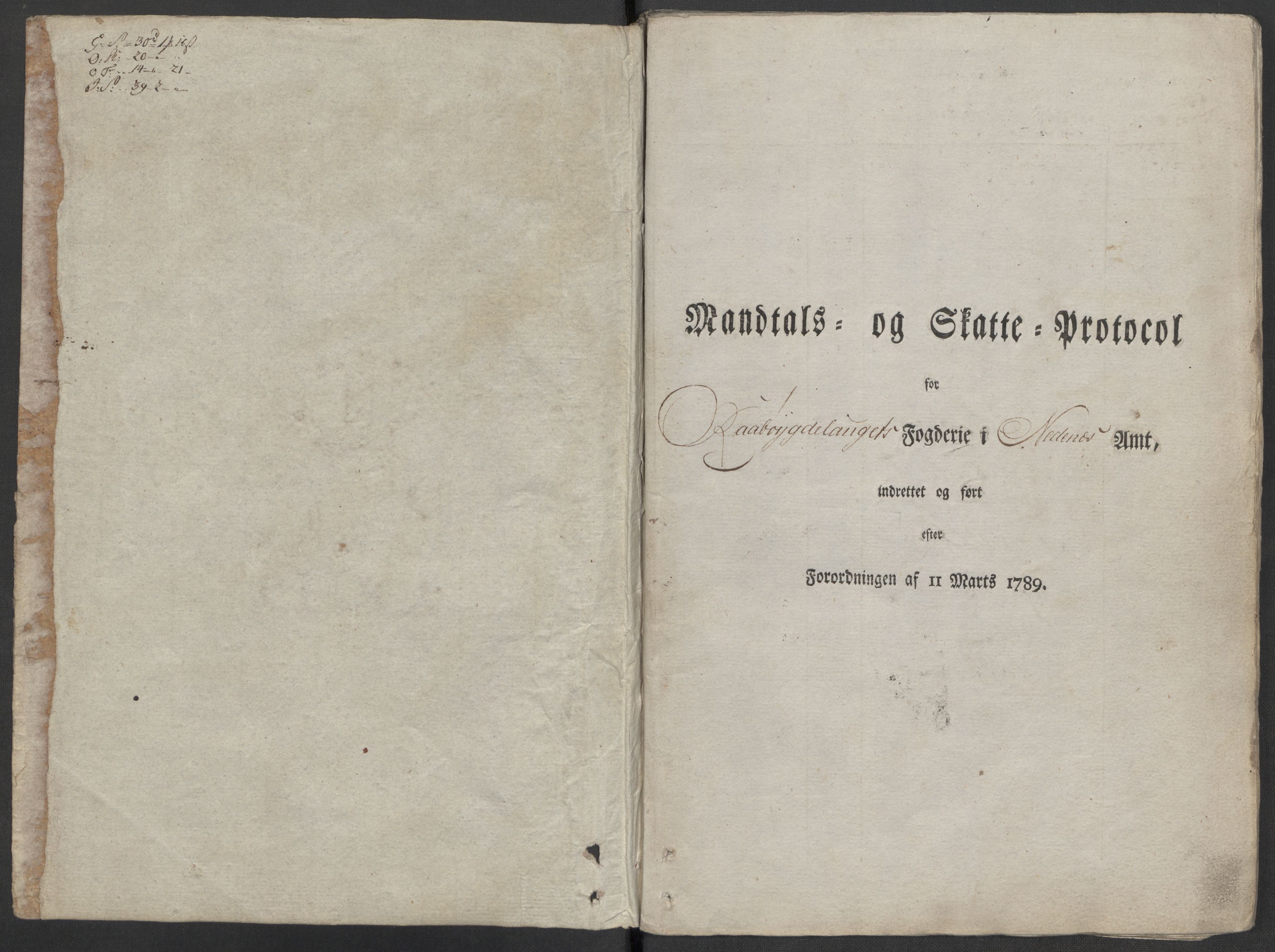 Rentekammeret inntil 1814, Reviderte regnskaper, Mindre regnskaper, RA/EA-4068/Rf/Rfe/L0040: Ryfylke fogderi, Råbyggelaget fogderi, Salten fogderi, 1789, p. 231