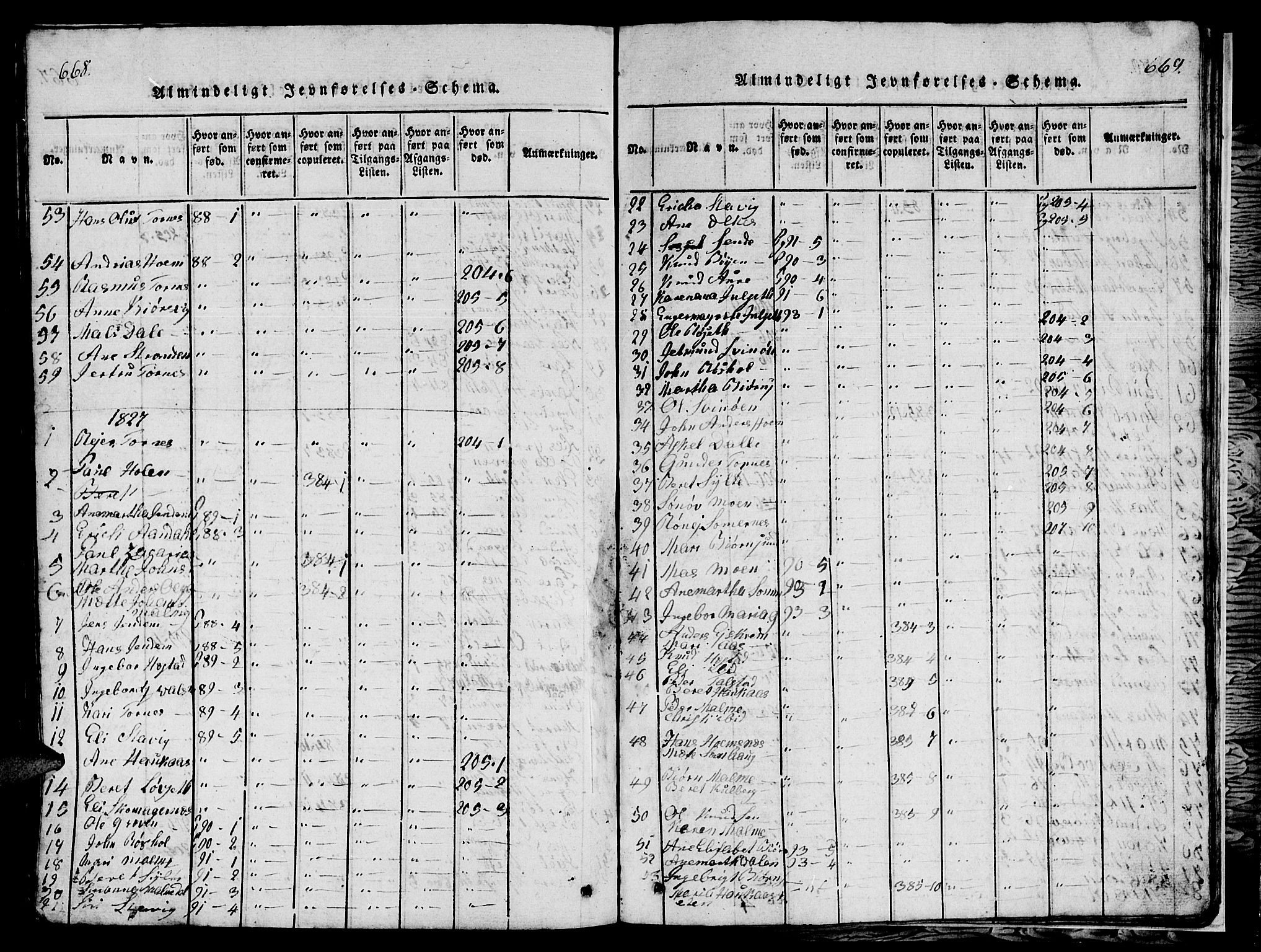 Ministerialprotokoller, klokkerbøker og fødselsregistre - Møre og Romsdal, SAT/A-1454/565/L0752: Parish register (copy) no. 565C01, 1817-1844, p. 668-669