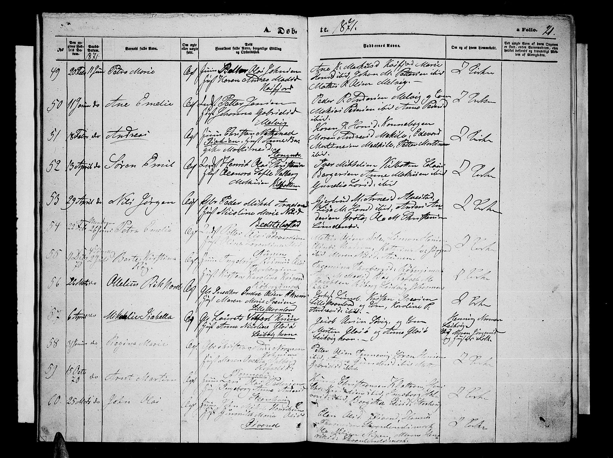 Trondenes sokneprestkontor, SATØ/S-1319/H/Hb/L0009klokker: Parish register (copy) no. 9, 1870-1876, p. 21