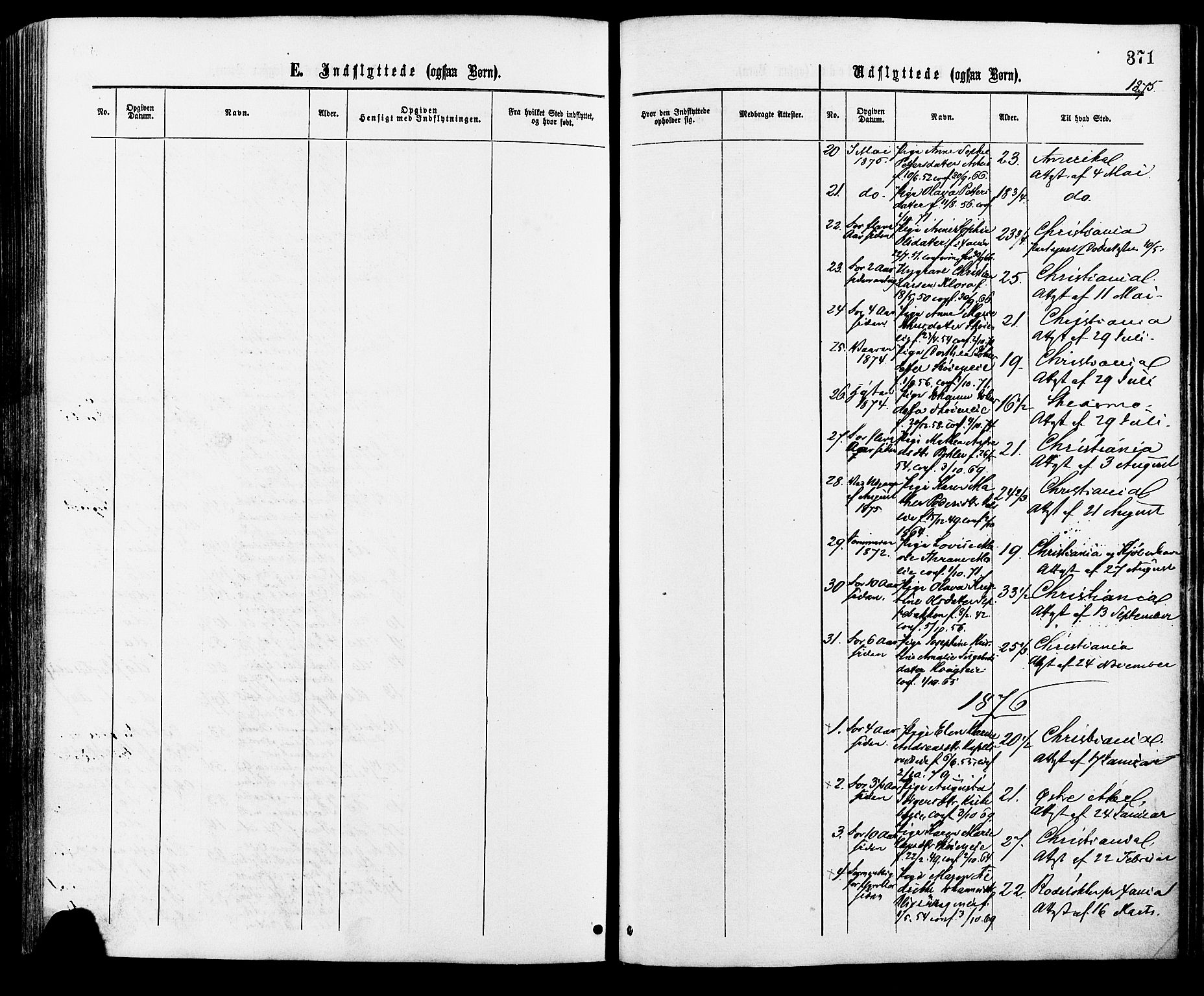 Nittedal prestekontor Kirkebøker, AV/SAO-A-10365a/F/Fa/L0006: Parish register (official) no. I 6, 1863-1878, p. 371