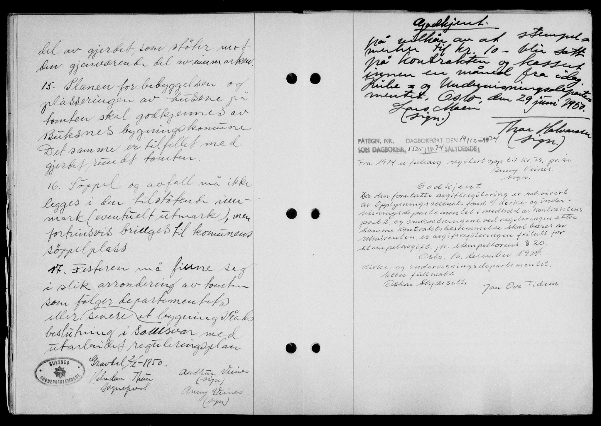 Lofoten sorenskriveri, SAT/A-0017/1/2/2C/L0024a: Mortgage book no. 24a, 1950-1950, Diary no: : 5525/1950