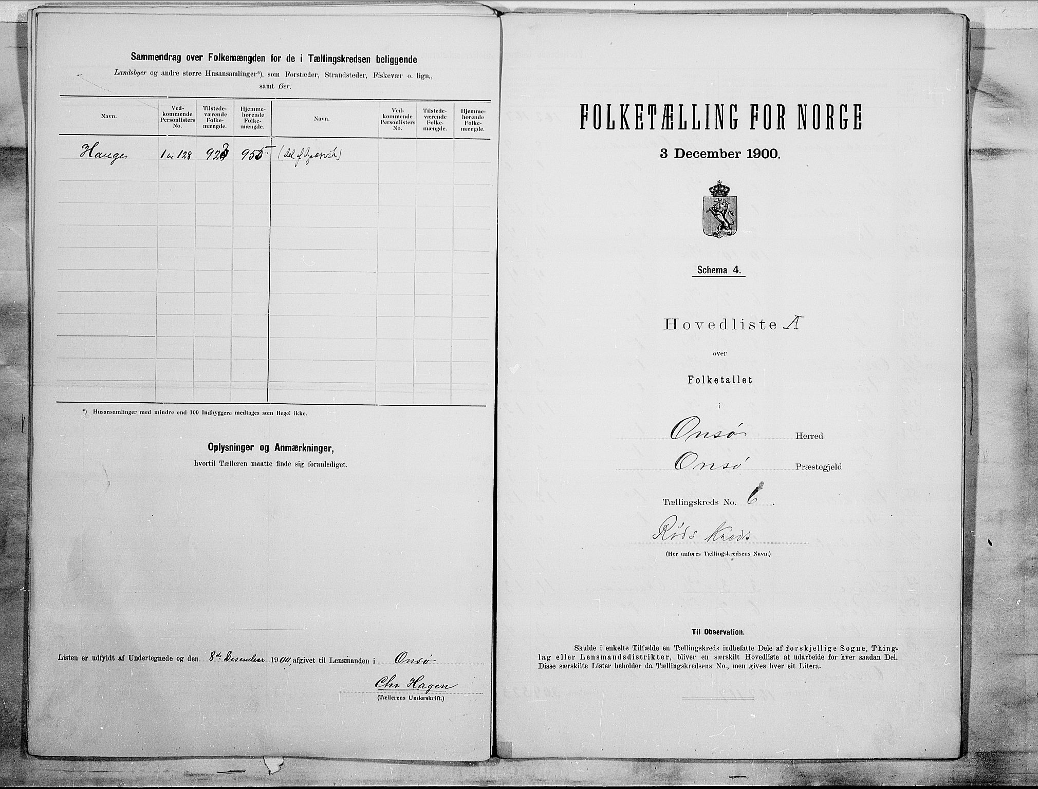 SAO, 1900 census for Onsøy, 1900, p. 18