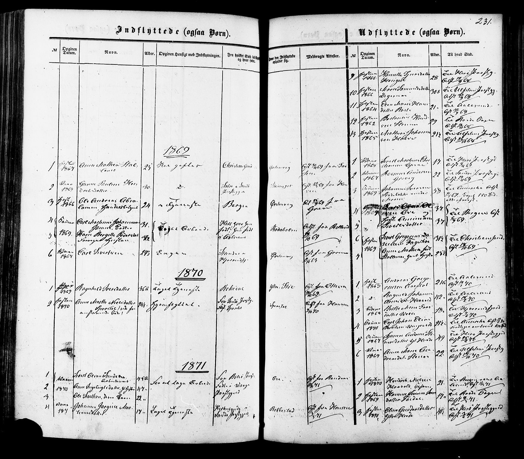 Ministerialprotokoller, klokkerbøker og fødselsregistre - Møre og Romsdal, SAT/A-1454/513/L0175: Parish register (official) no. 513A02, 1856-1877, p. 231