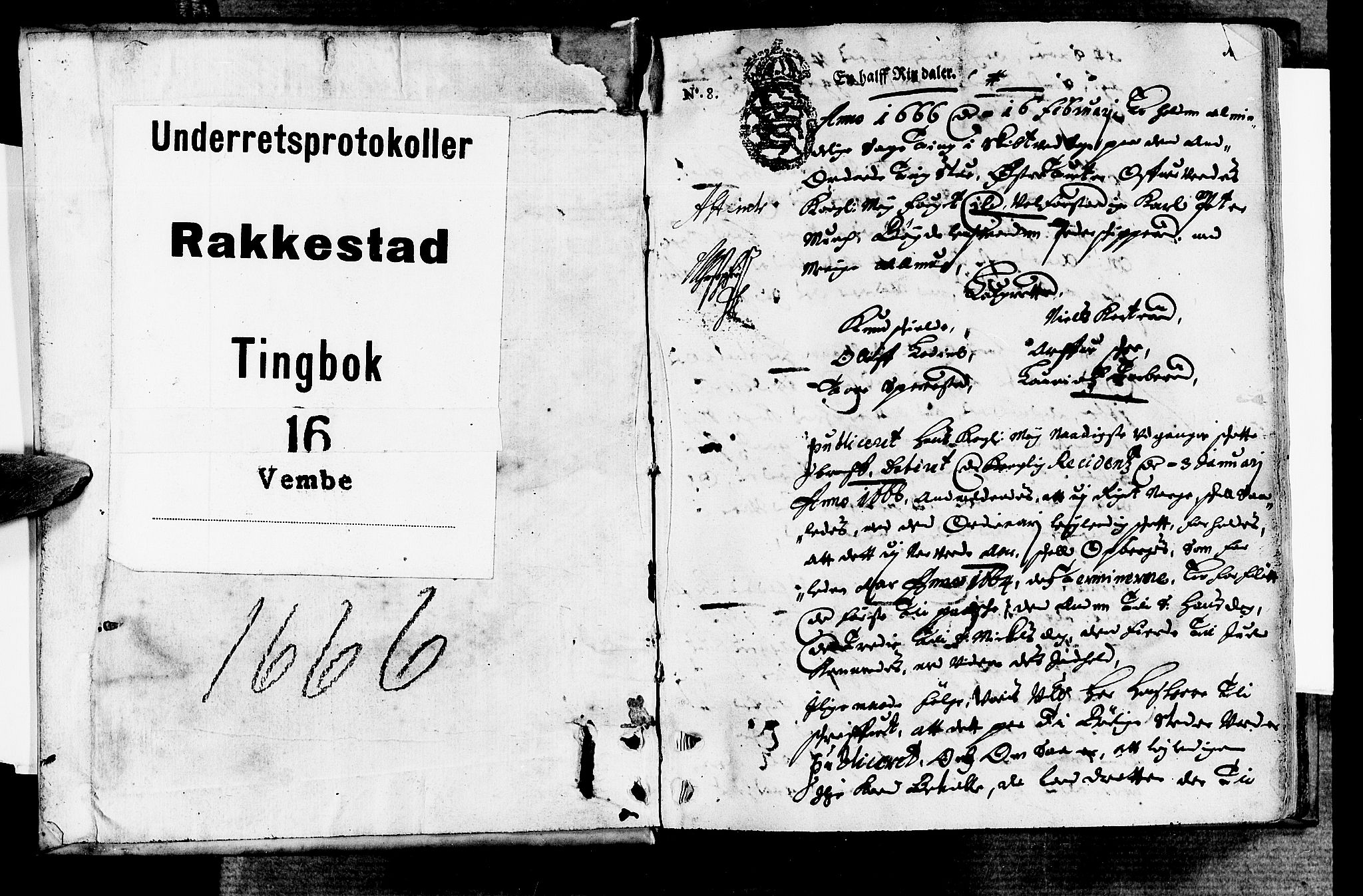 Rakkestad sorenskriveri, AV/SAO-A-10686/F/Fb/L0016: Tingbøker, 1666, p. 0b-1a