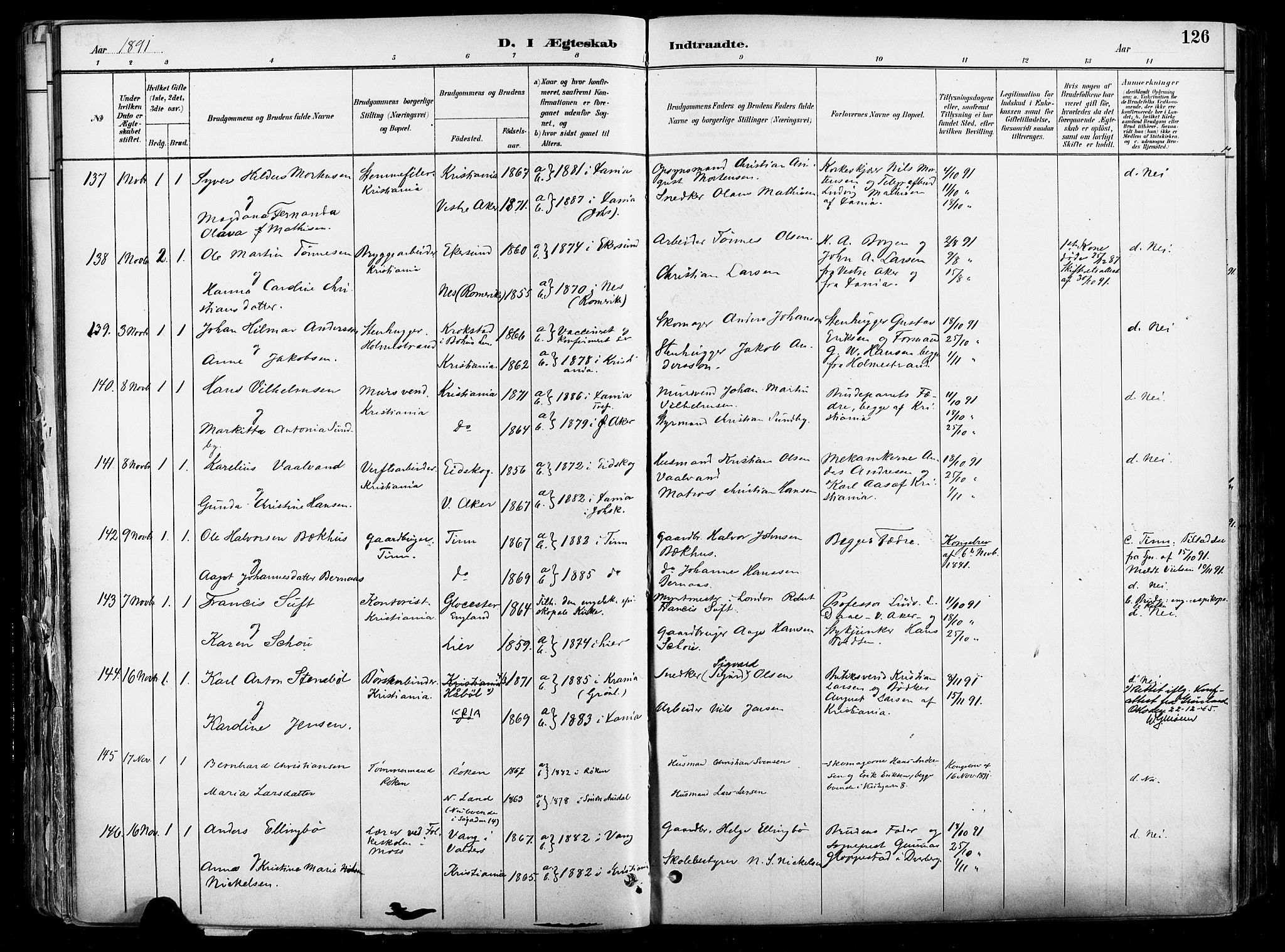 Johannes prestekontor Kirkebøker, AV/SAO-A-10852/F/Fa/L0004: Parish register (official) no. 4, 1883-1907, p. 126