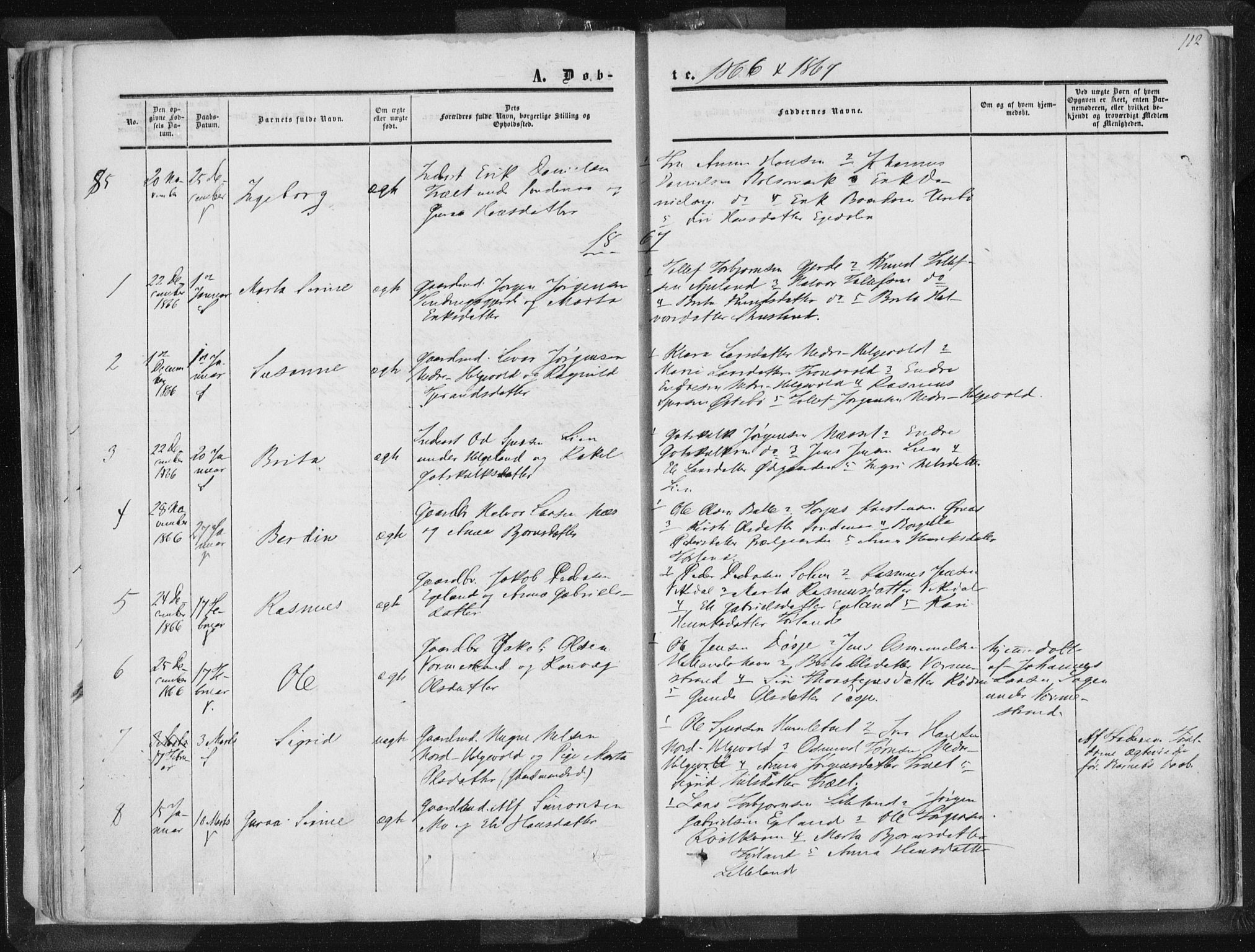 Vikedal sokneprestkontor, AV/SAST-A-101840/01/IV: Parish register (official) no. A 6.1, 1851-1867, p. 112